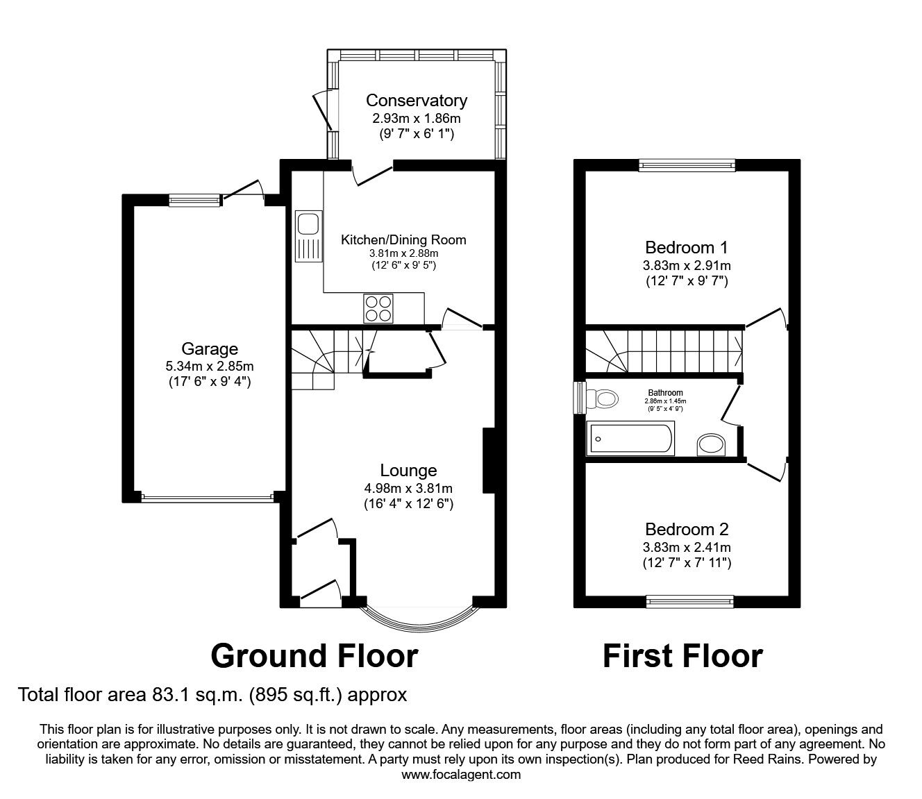 Floorplan of 2 bedroom Semi Detached House for sale, Deborah Avenue, Fulwood, Lancashire, PR2