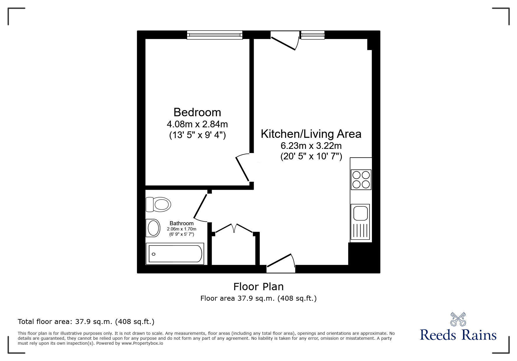 Floorplan of 1 bedroom  Flat for sale, Percy Street, Preston, Lancashire, PR1