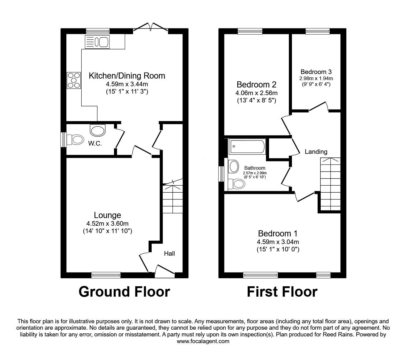 Floorplan of 3 bedroom Semi Detached House for sale, Priors Lea Court, Fulwood, Preston, PR2