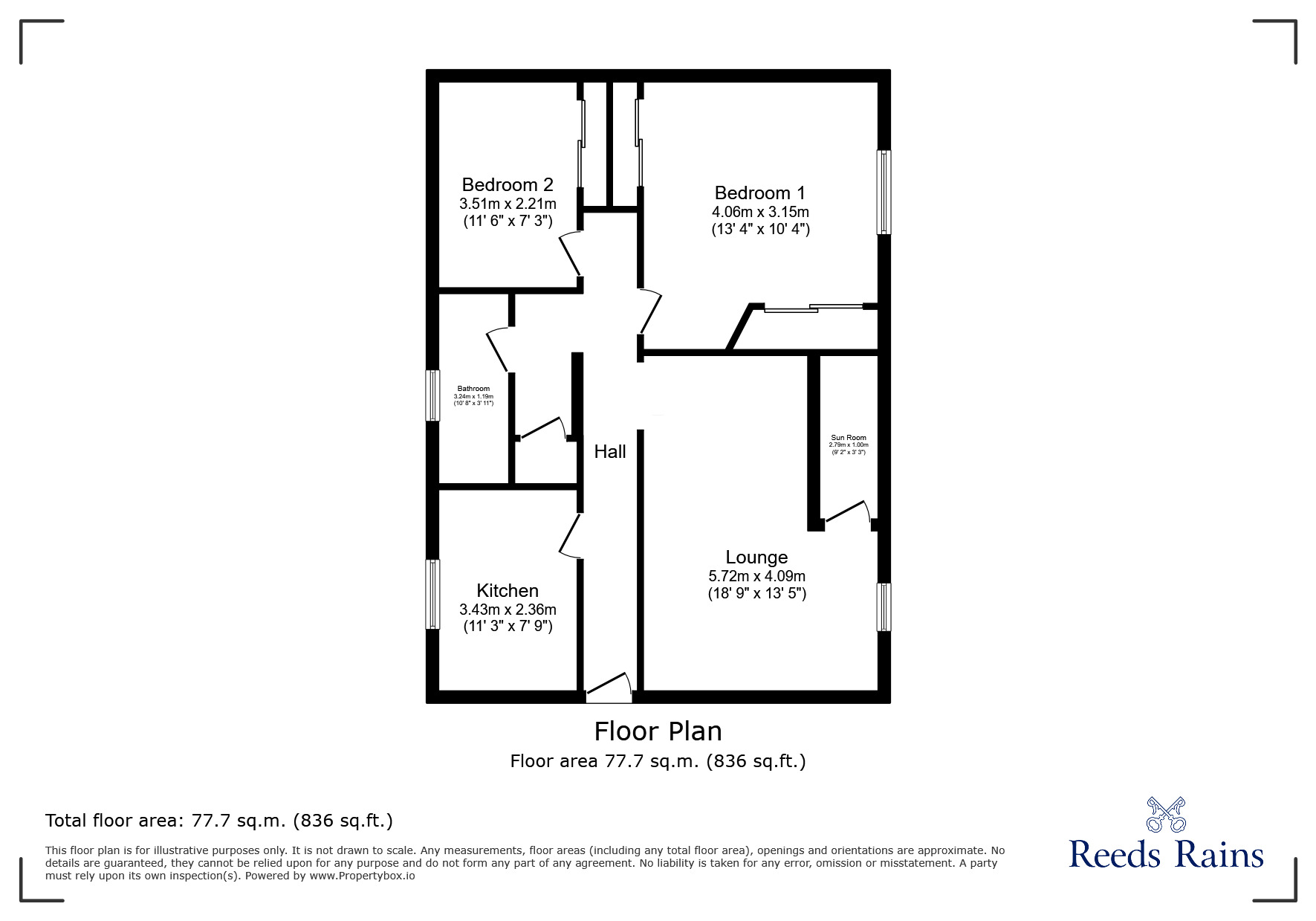 Floorplan of 2 bedroom  Flat for sale, Garstang Road, Broughton, Lancashire, PR3