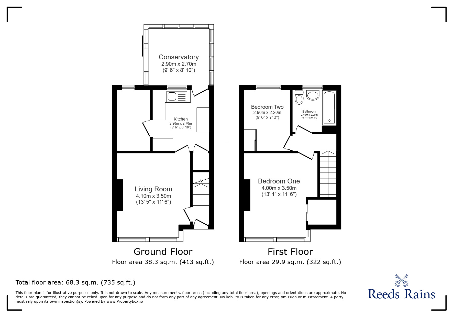 Floorplan of 2 bedroom Mid Terrace House for sale, Holmfield Crescent, Lea, Lancashire, PR2