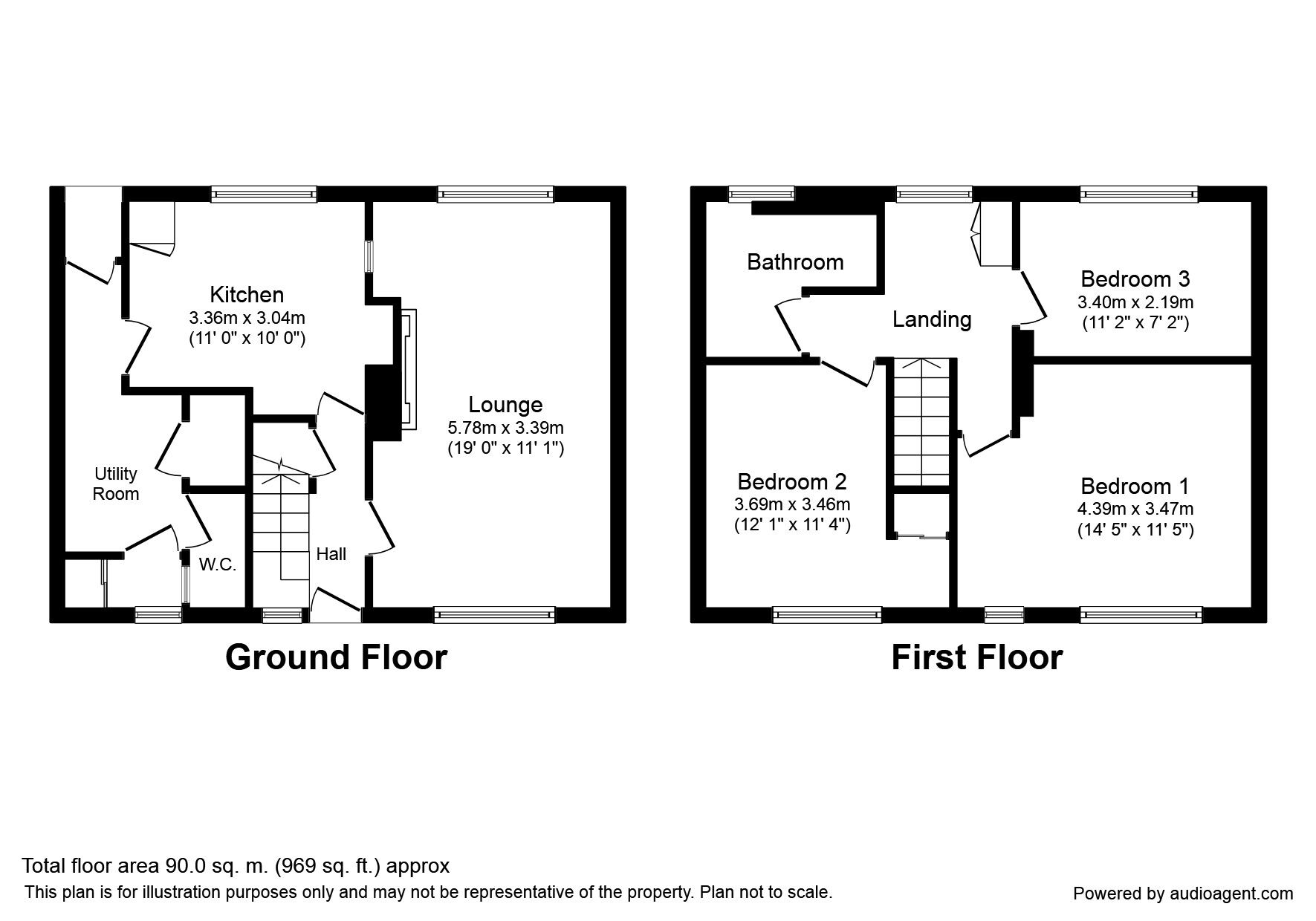 Floorplan of 3 bedroom Mid Terrace House for sale, Staining Avenue, Ashton-on-Ribble, Lancashire, PR2
