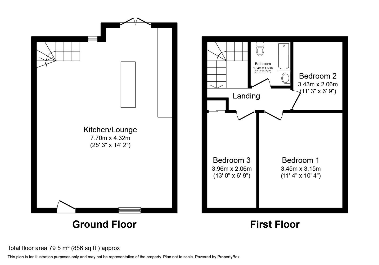 Floorplan of 3 bedroom Mid Terrace House for sale, Tulketh Crescent, Ashton-on-Ribble, Lancashire, PR2