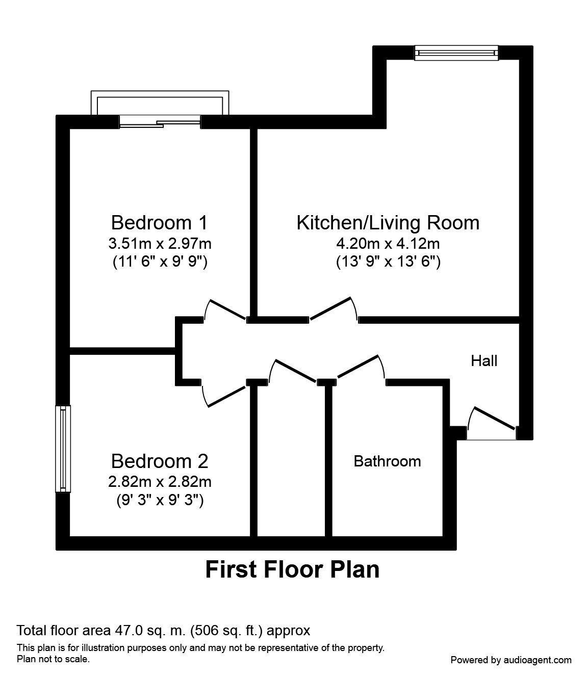 Floorplan of 2 bedroom  Flat to rent, Leyland Road, Penwortham, Lancashire, PR1