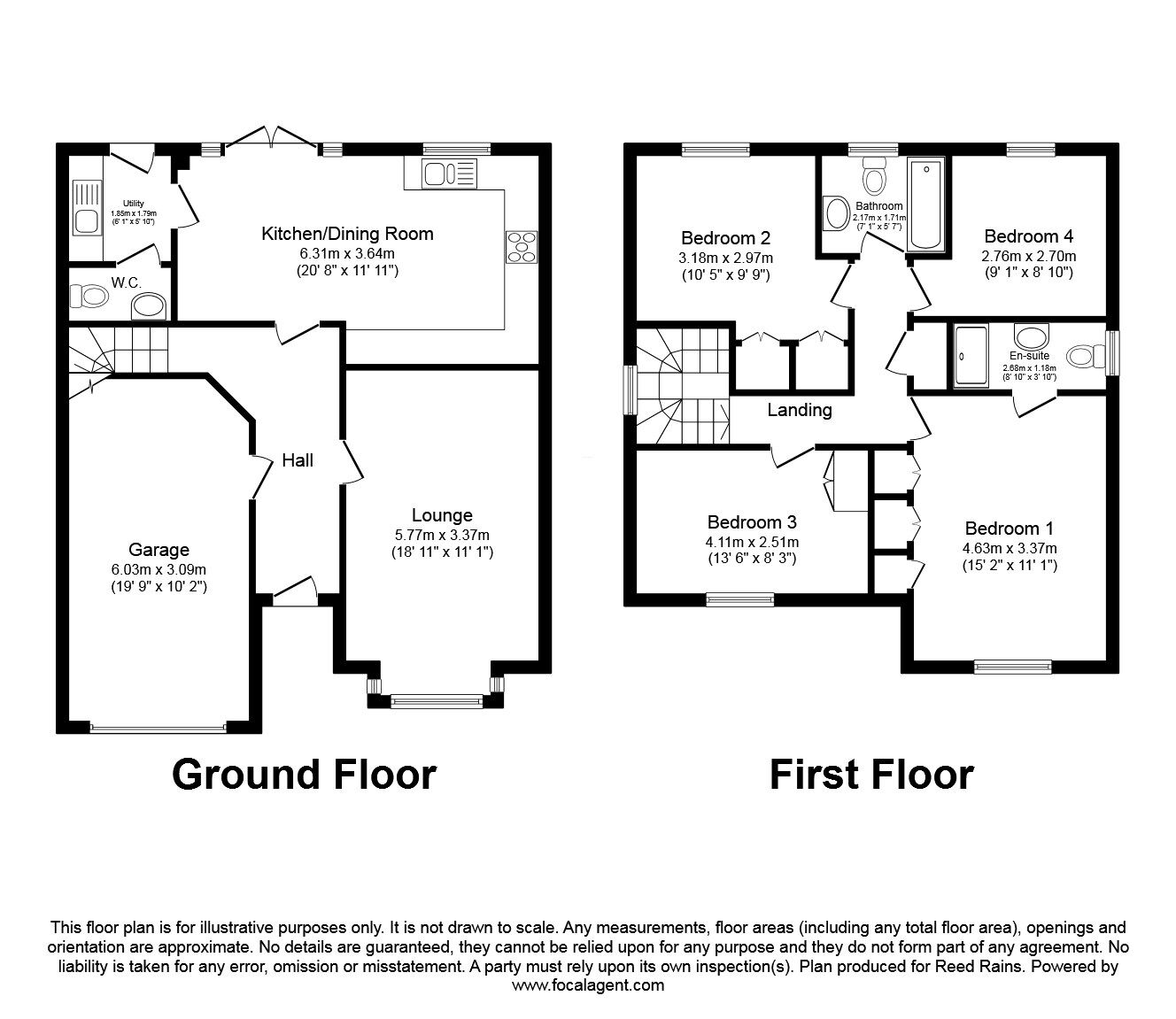 Floorplan of 4 bedroom Detached House for sale, Palmerston Road, Barton, Lancashire, PR3