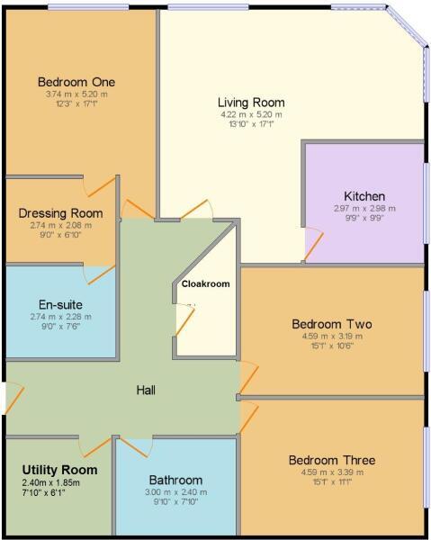 Floorplan of 2 bedroom  Flat for sale, Navigation Way, Ashton-on-Ribble, Lancashire, PR2