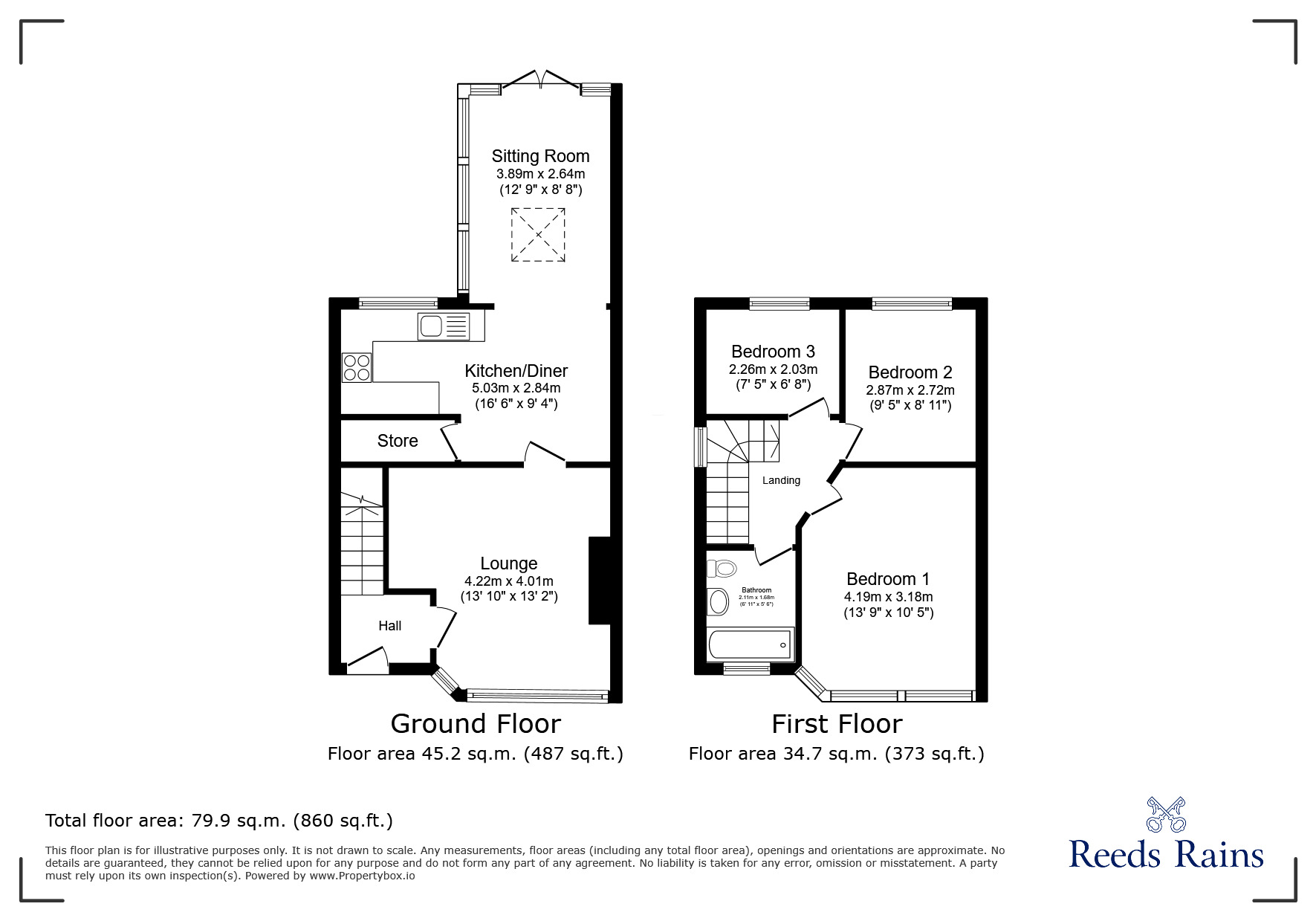 Floorplan of 3 bedroom Semi Detached House for sale, Leyland Road, Penwortham, Lancashire, PR1