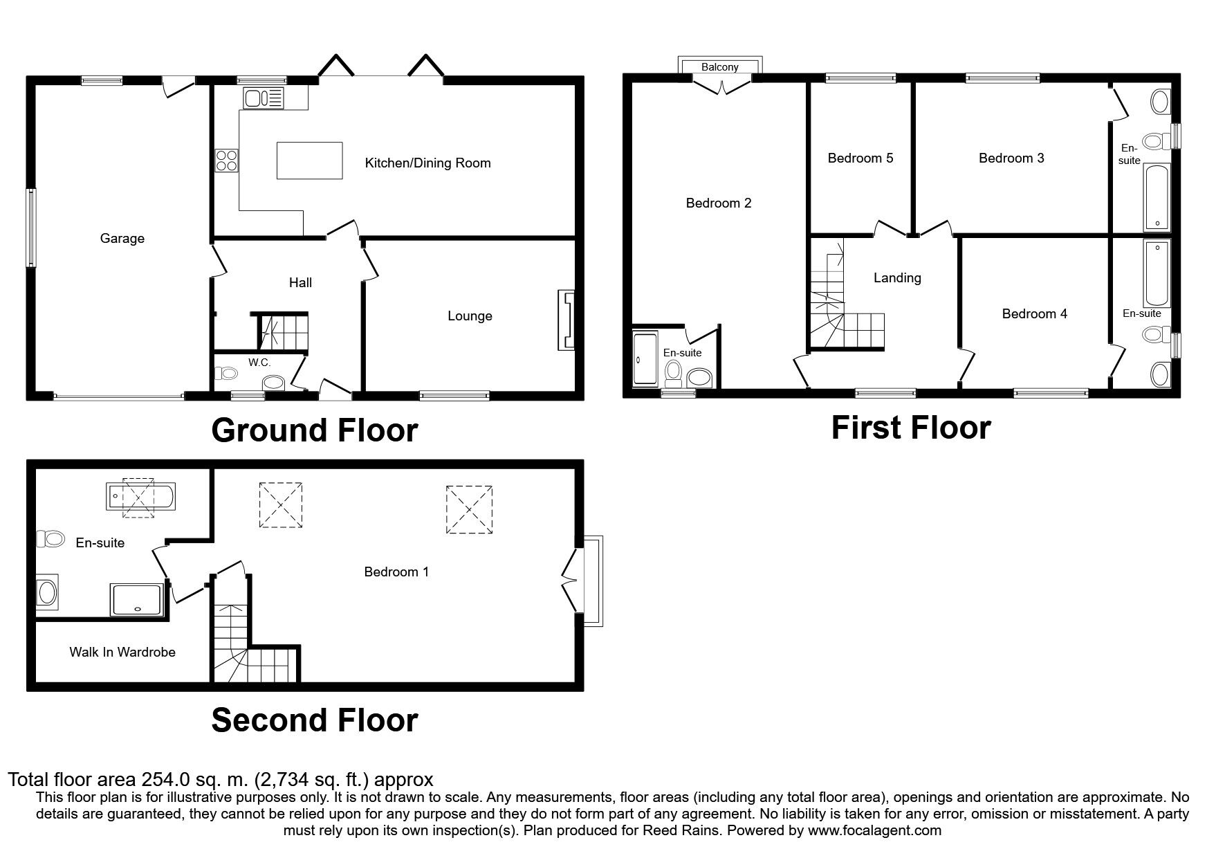 Floorplan of 5 bedroom Detached House for sale, Highgate Close, Fulwood, Preston, PR2
