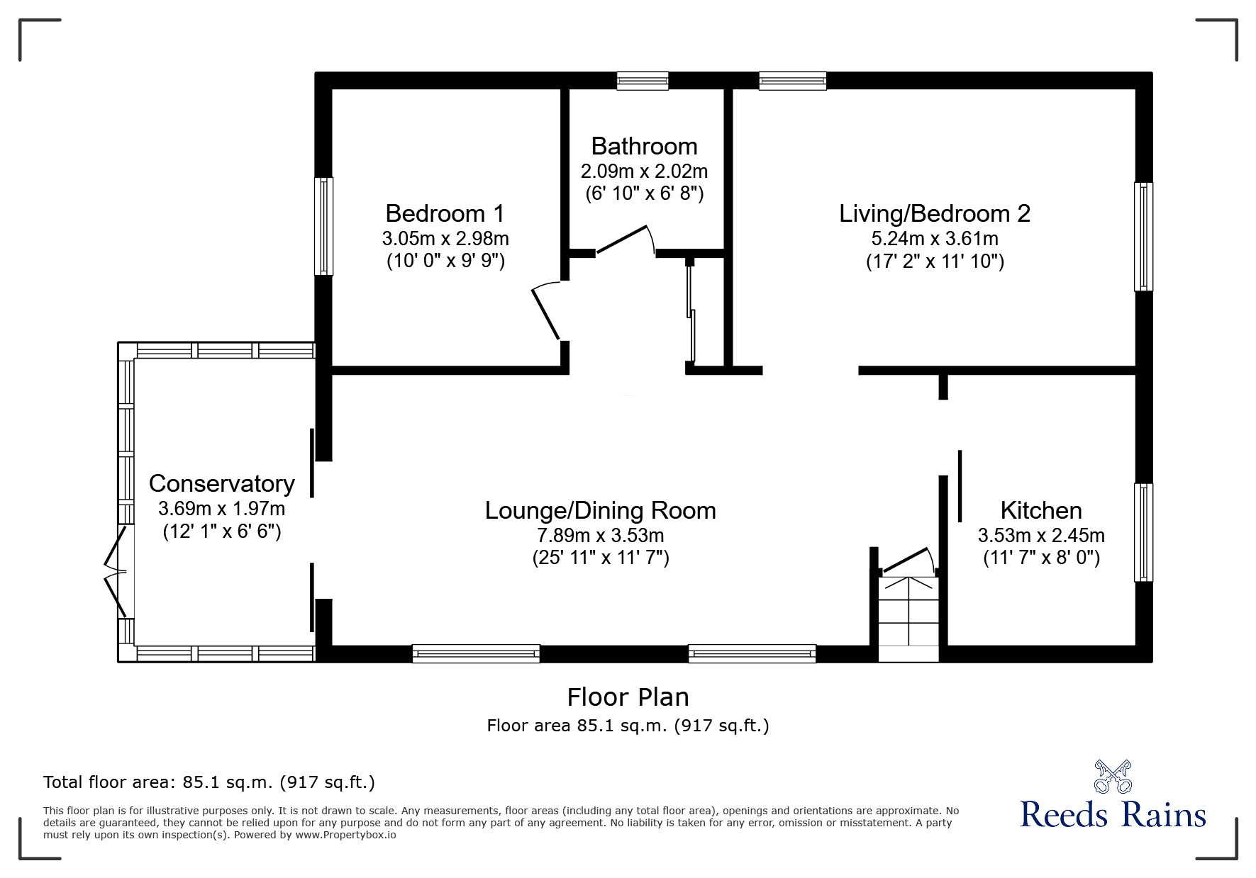 Floorplan of 2 bedroom Semi Detached Bungalow for sale, Eden Gardens, Longridge, Lancashire, PR3