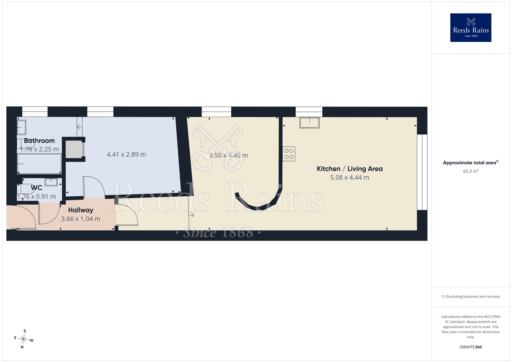 Floorplan of 1 bedroom Flat for sale, Winckley Square, Preston, Lancashire, PR1