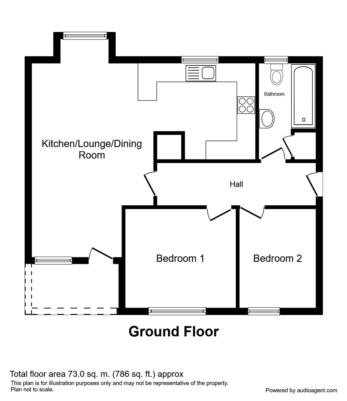 Floorplan of 2 bedroom Flat for sale, City Views, Preston, Lancashire, PR1