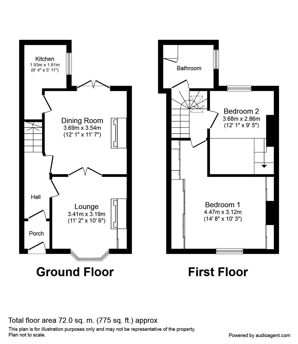 Floorplan of 2 bedroom Mid Terrace House for sale, West View Terrace, Preston, Lancashire, PR1