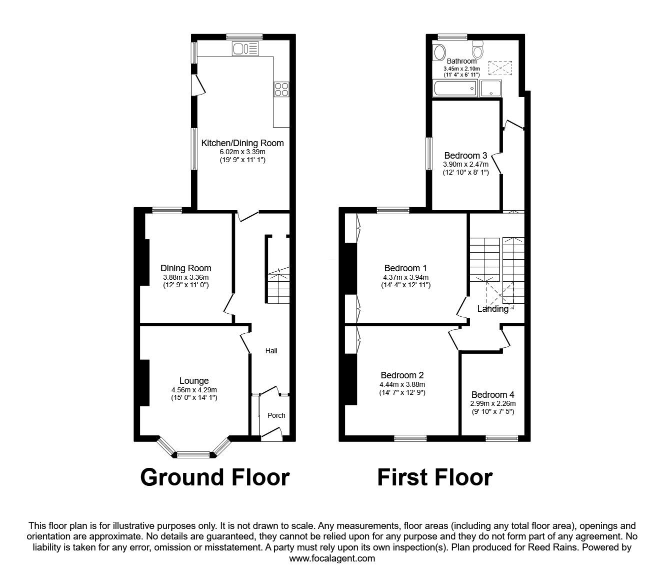 Floorplan of 4 bedroom Mid Terrace House for sale, Brackenbury Road, Preston, Lancashire, PR1