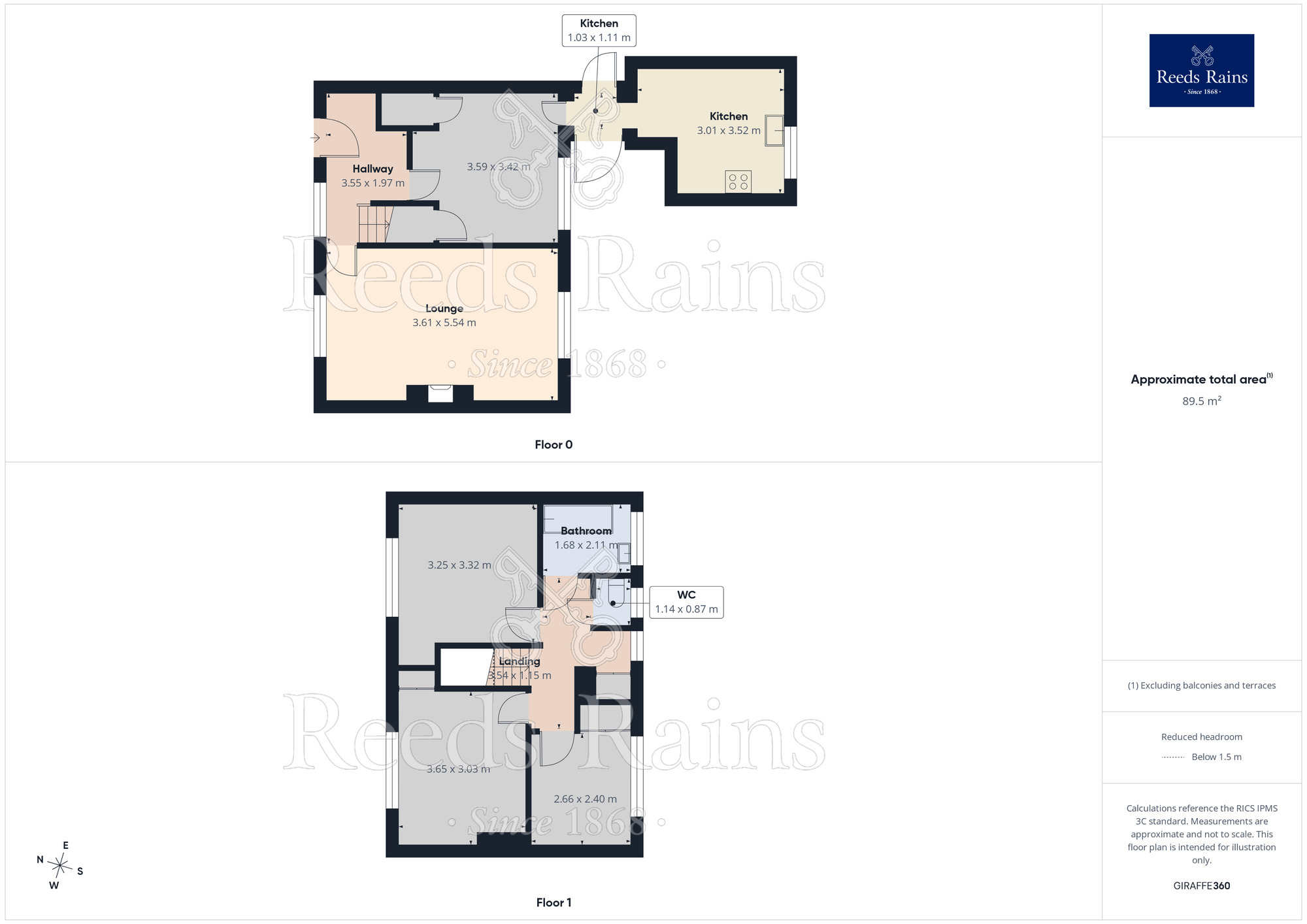 Floorplan of 3 bedroom Mid Terrace House for sale, Walton Avenue, Penwortham, Lancashire, PR1