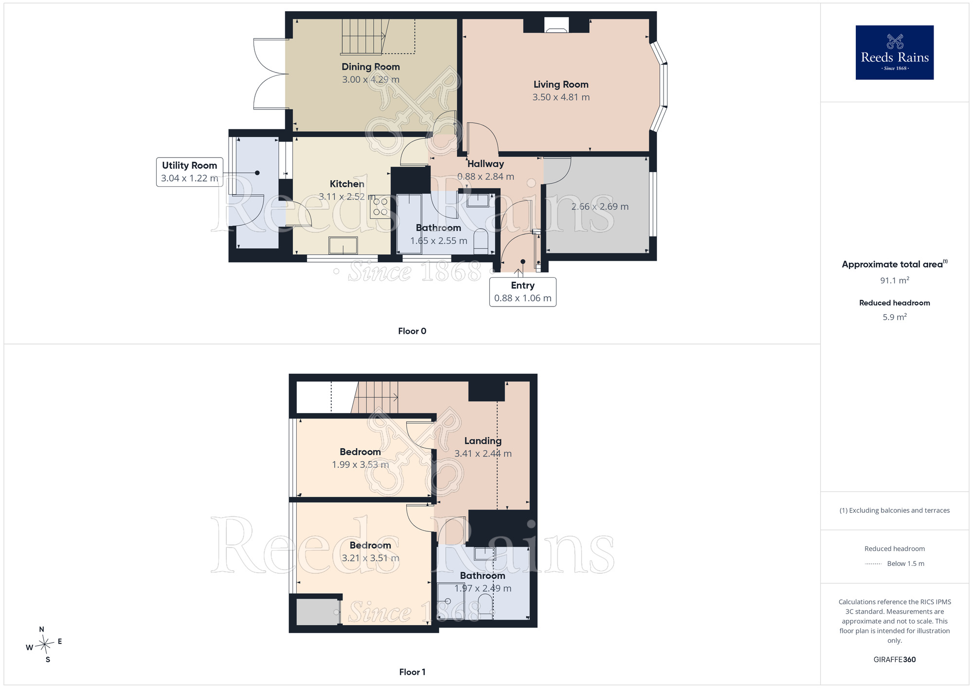 Floorplan of 3 bedroom Semi Detached House for sale, St. Stephens Road, Kirkham, Lancashire, PR4