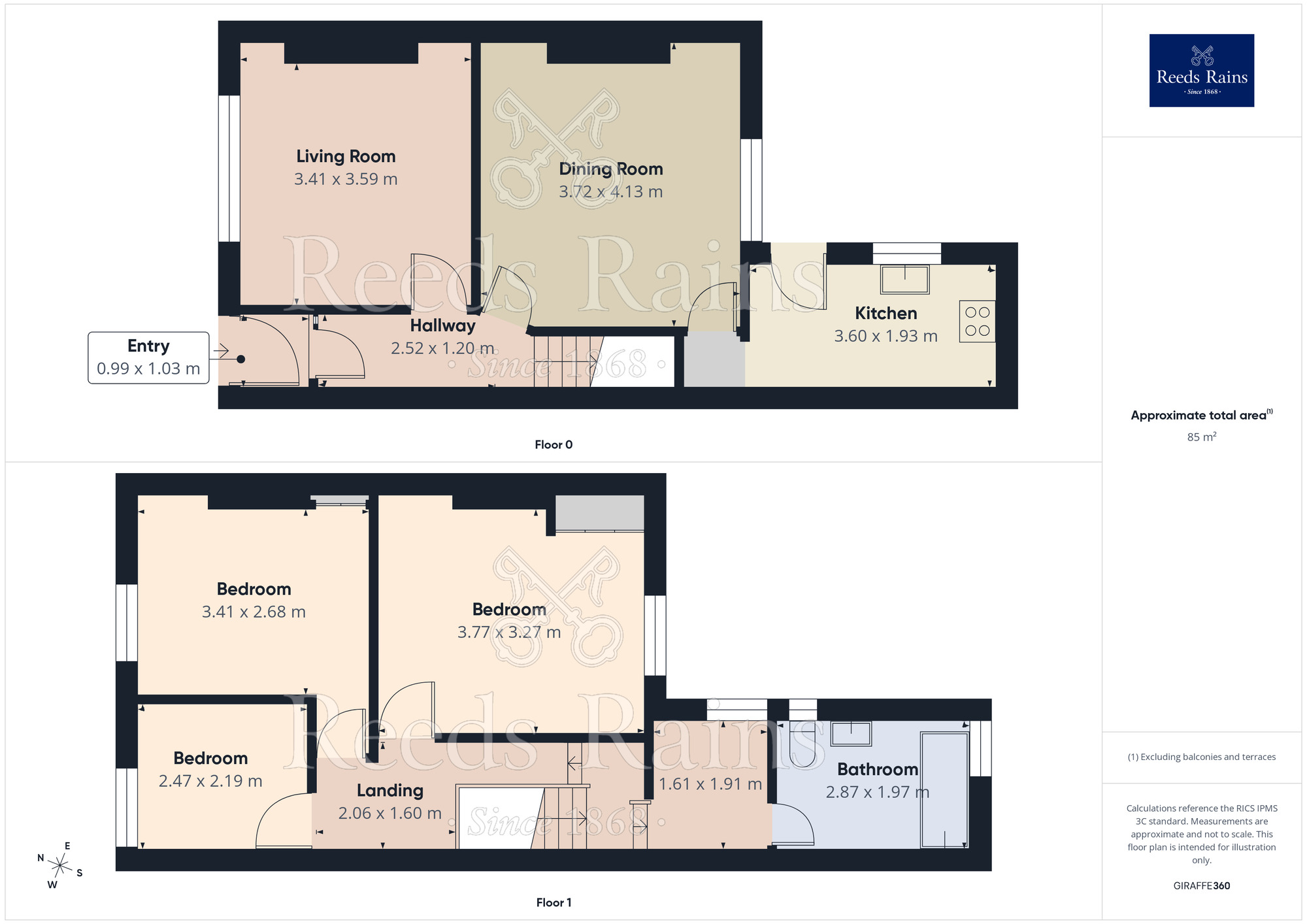 Floorplan of 3 bedroom End Terrace House for sale, Linton Street, Fulwood, Lancashire, PR2