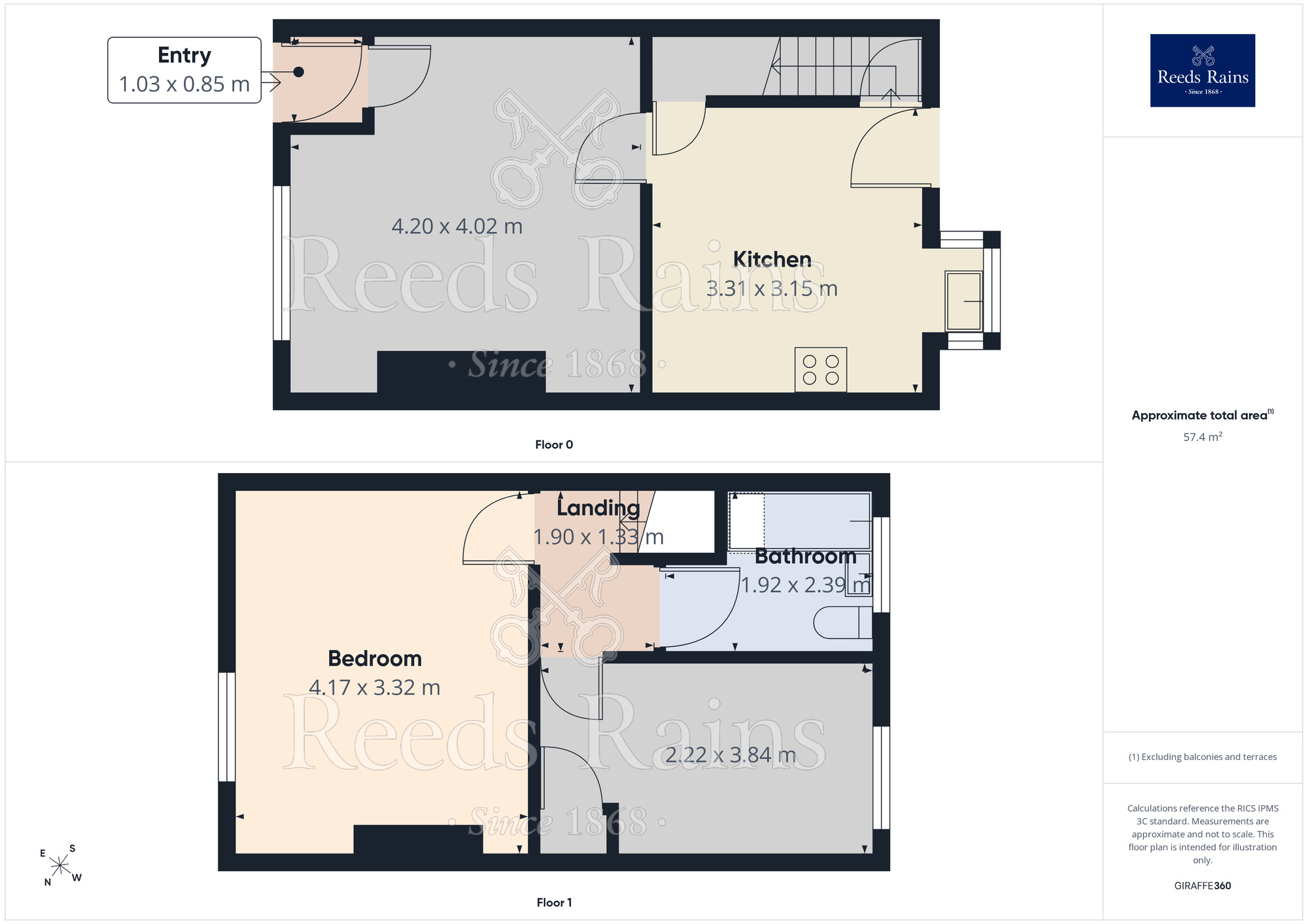 Floorplan of 2 bedroom Mid Terrace House for sale, South Meadow Lane, Preston, Lancashire, PR1