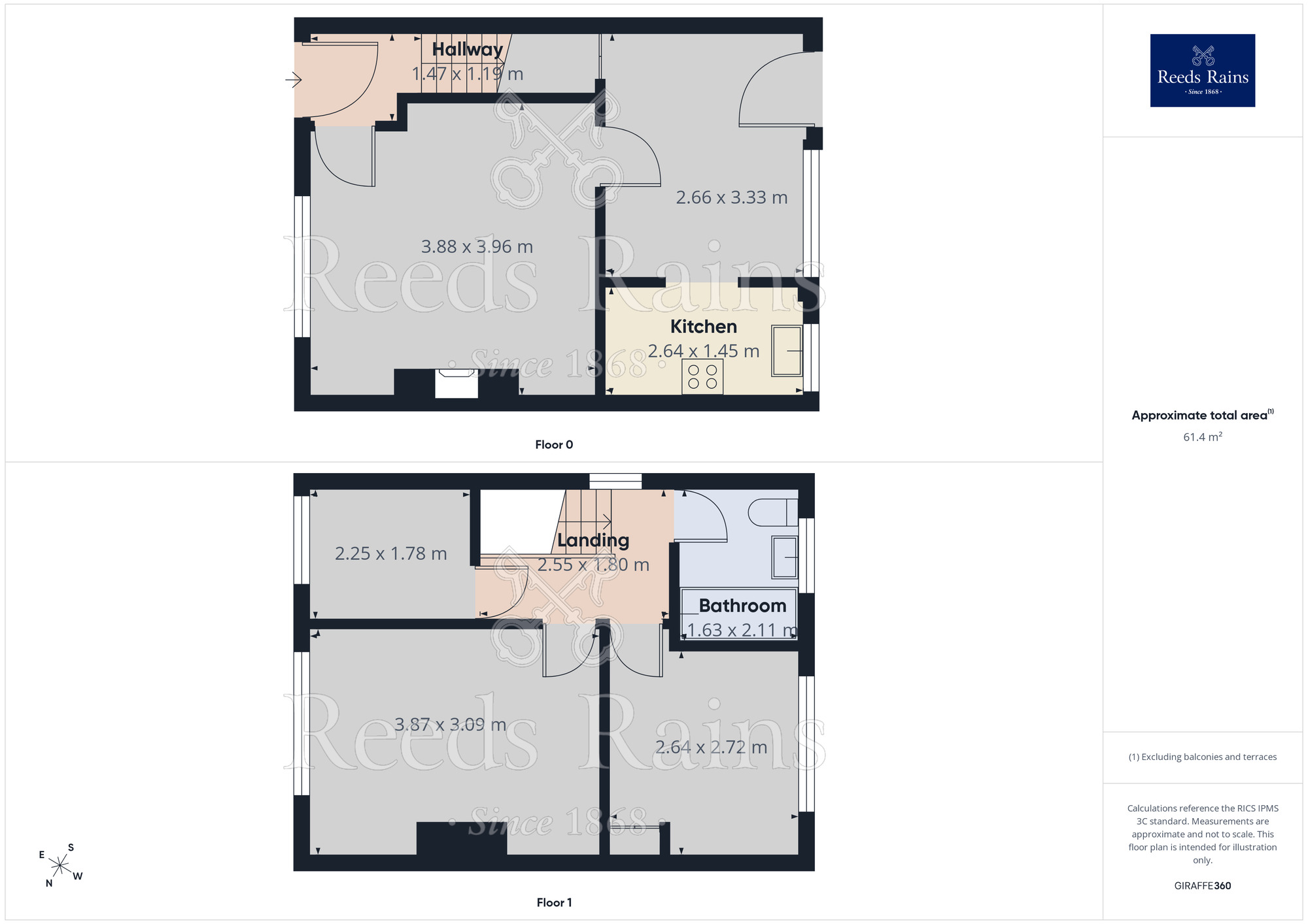 Floorplan of 3 bedroom End Terrace House for sale, De Lacy Street, Ashton-on-Ribble, Lancashire, PR2