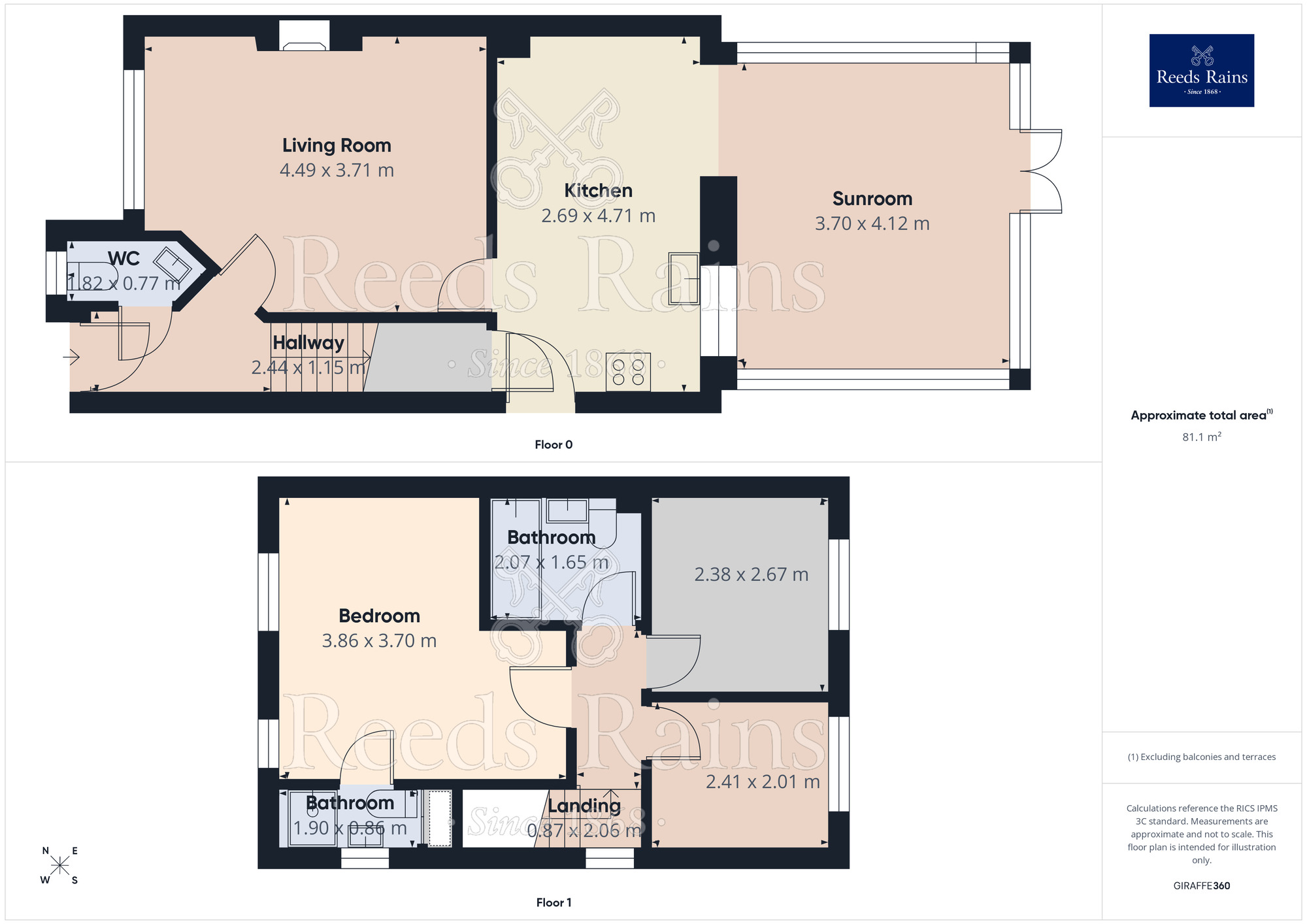 Floorplan of 3 bedroom Semi Detached House for sale, The Campions, Lea, Lancashire, PR2