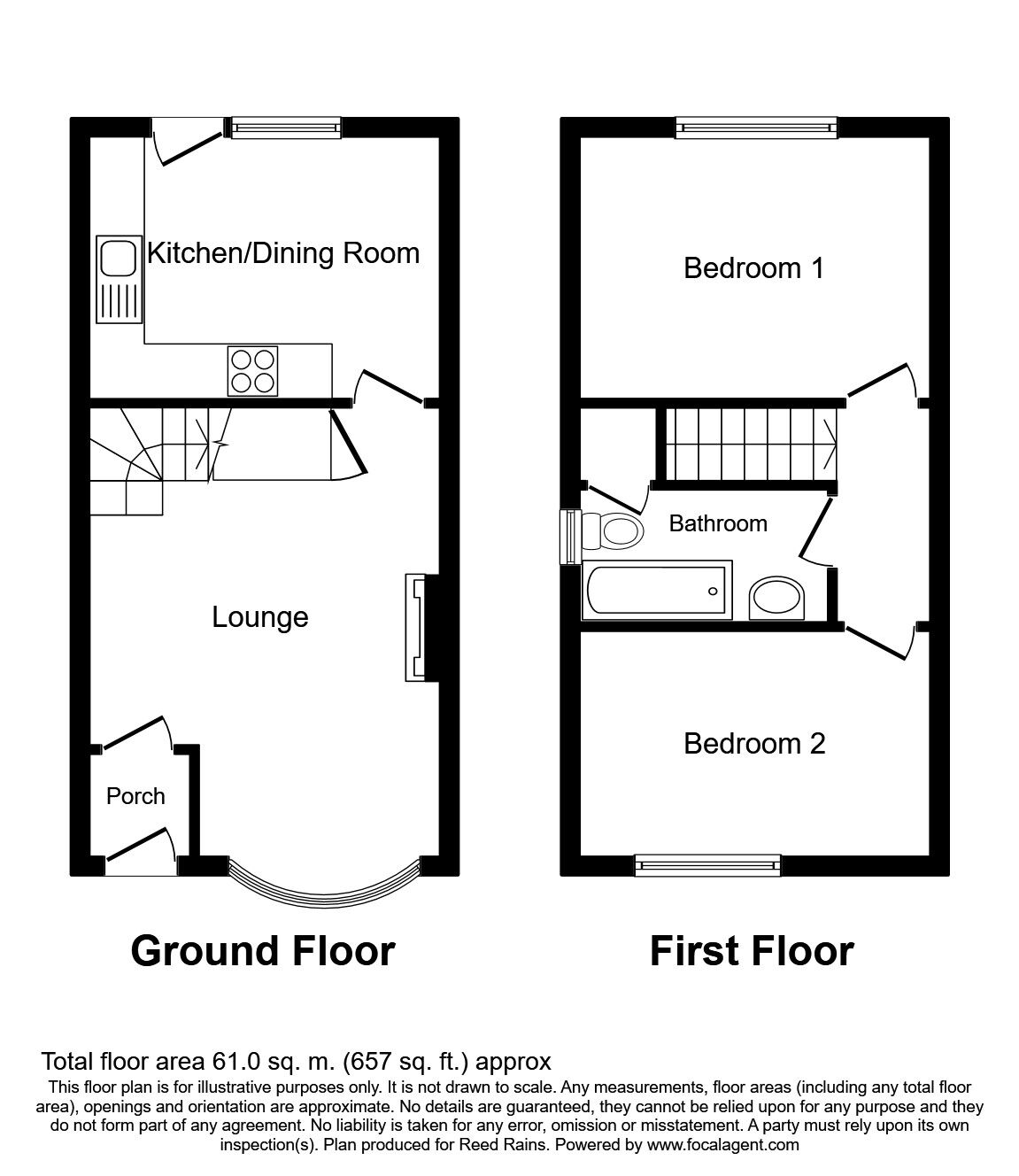 Floorplan of 2 bedroom Semi Detached House to rent, Fulwood, Preston, PR2