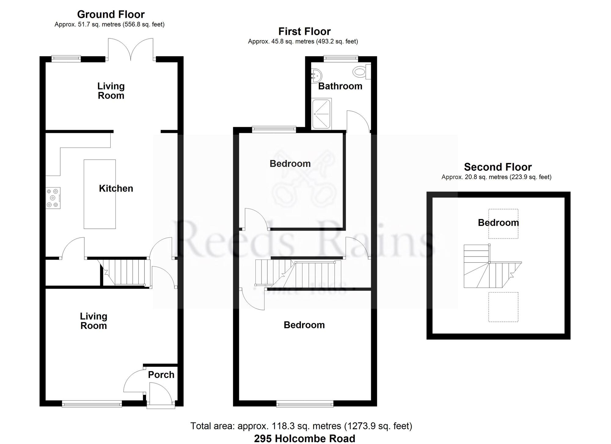 Floorplan of 3 bedroom Mid Terrace House for sale, Holcombe Road, Rossendale, Lancashire, BB4
