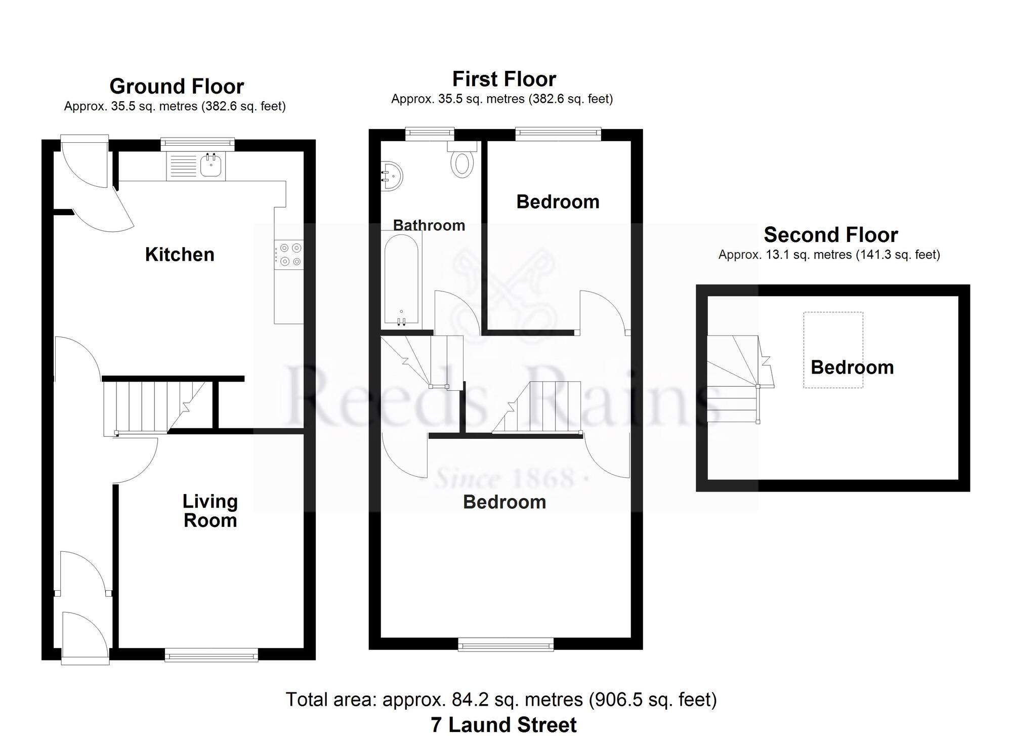 Floorplan of 2 bedroom Mid Terrace House for sale, Laund Street, Rossendale, Lancashire, BB4