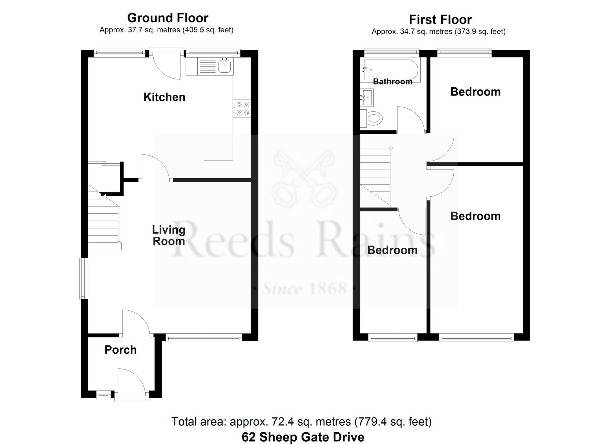 Floorplan of 3 bedroom Semi Detached House for sale, Sheep Gate Drive, Tottington, Greater Manchester, BL8
