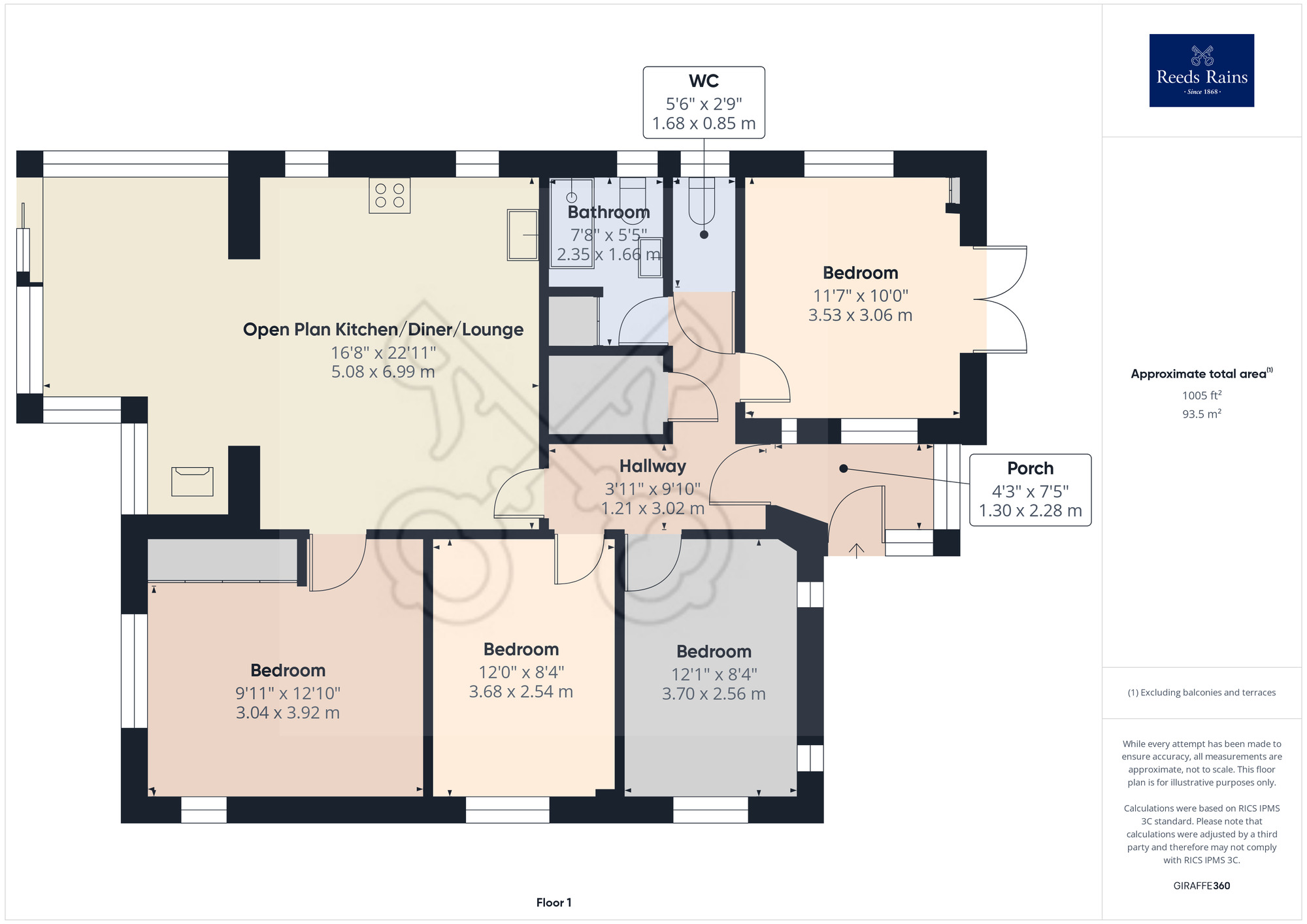 Floorplan of 3 bedroom Detached Bungalow for sale, Winterstoke Crescent, Ramsgate, Kent, CT11