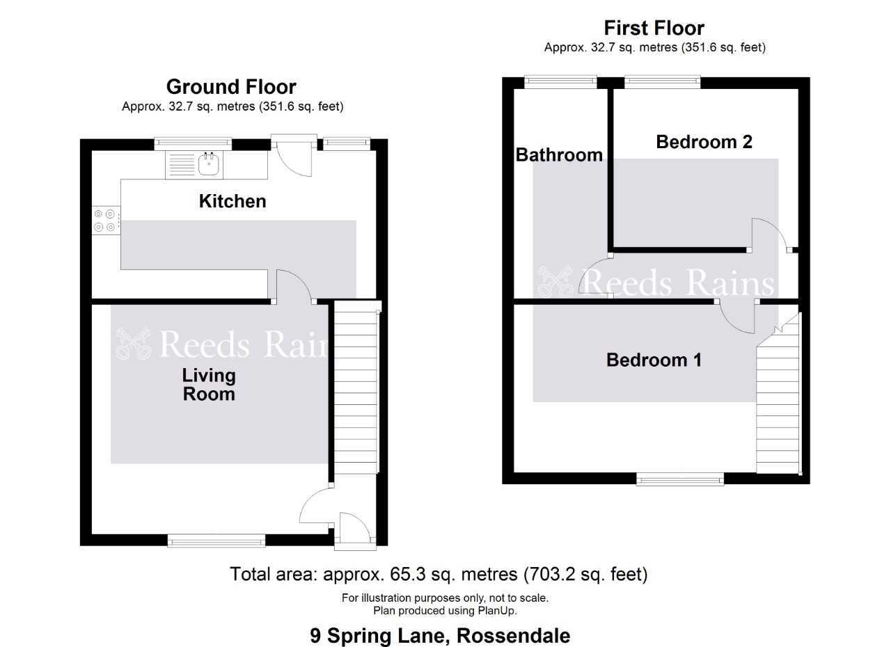 Floorplan of 2 bedroom Mid Terrace House for sale, Spring Lane, Haslingden, Lancashire, BB4