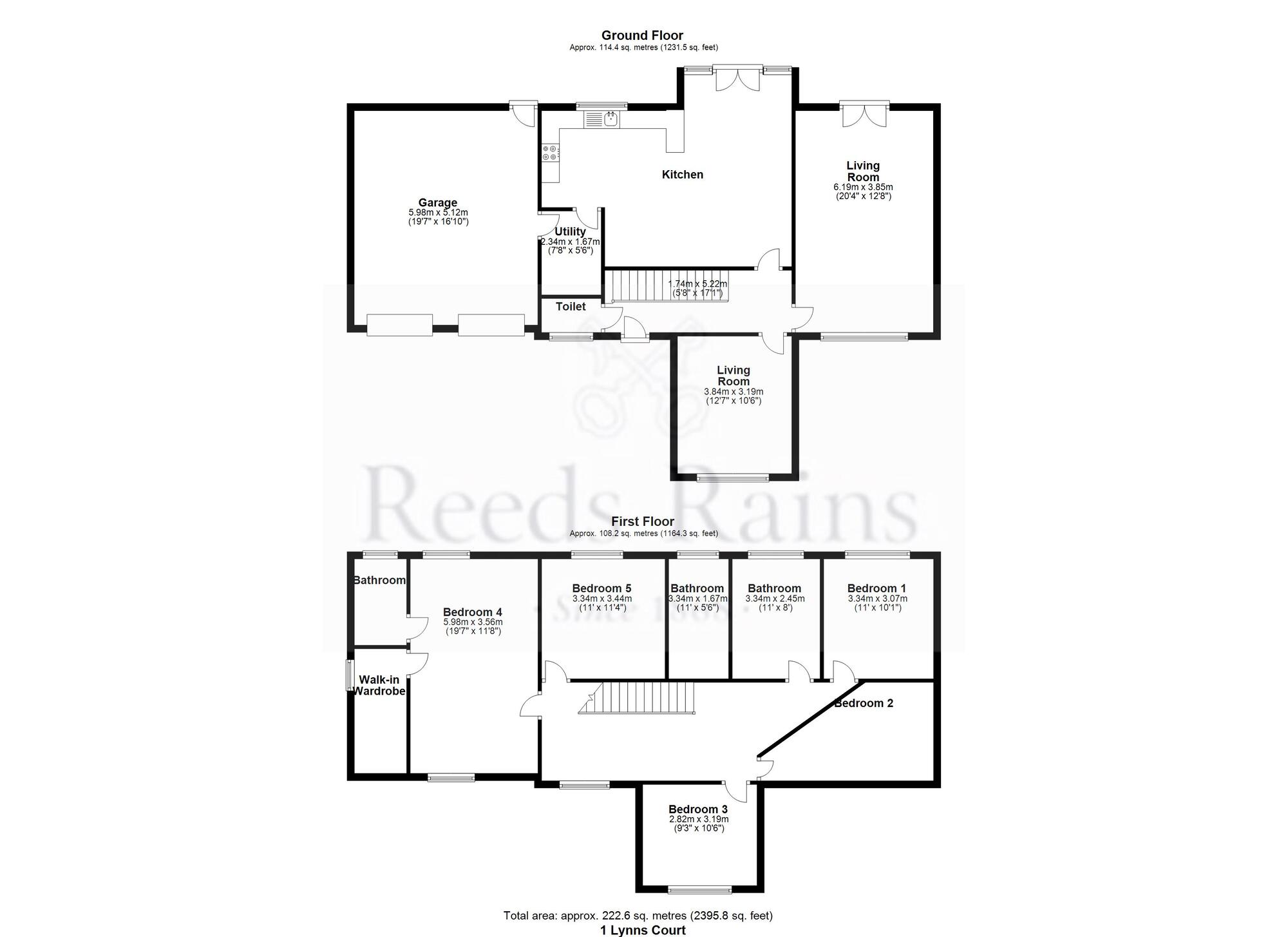 Floorplan of 5 bedroom Detached House for sale, Lynns Court, Bacup, Lancashire, OL13