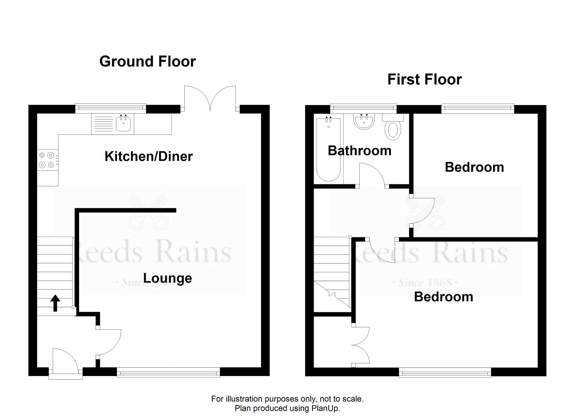 Floorplan of 2 bedroom Mid Terrace House for sale, Clifton Close, Heywood, Greater Manchester, OL10