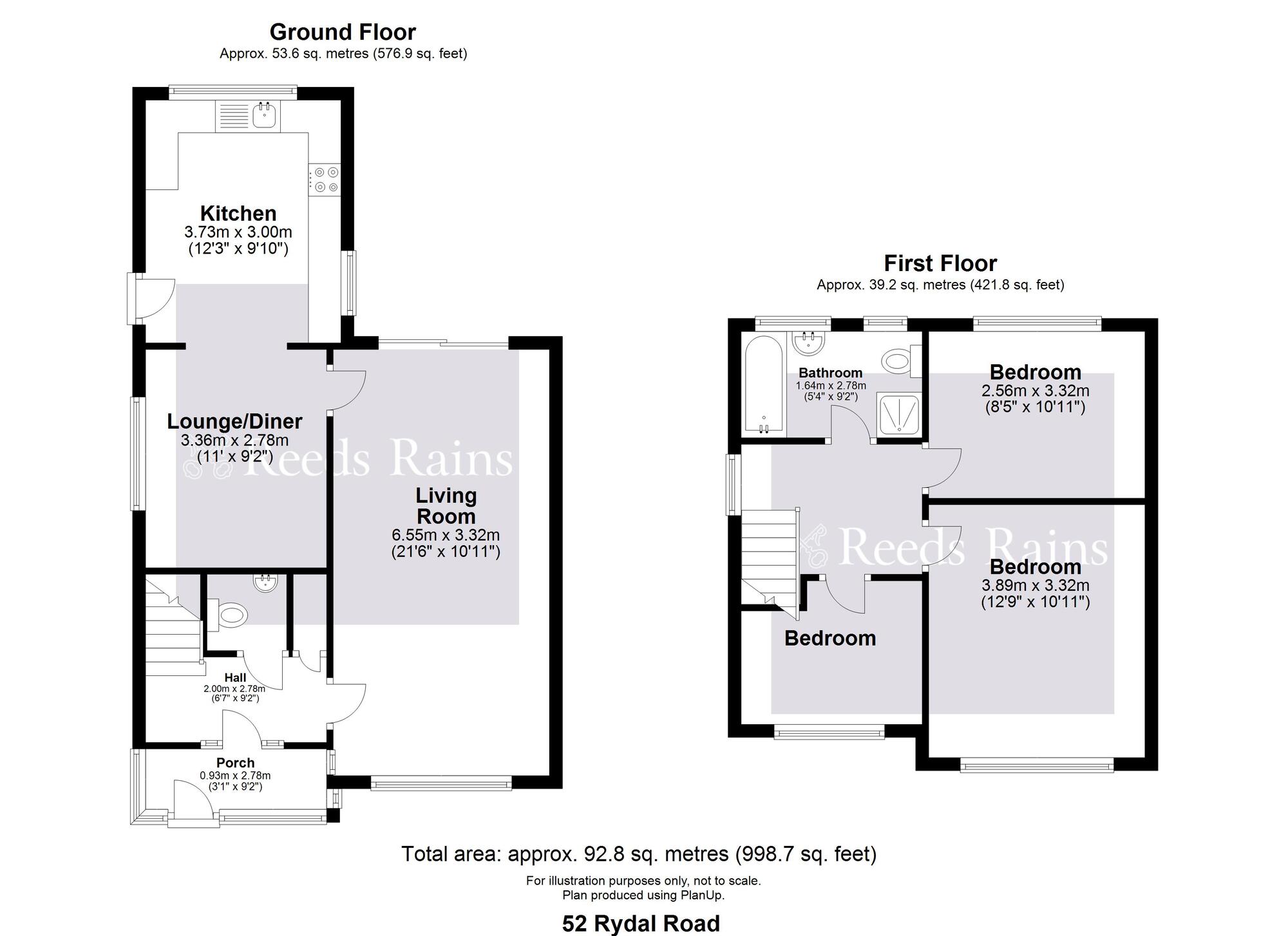 Floorplan of 3 bedroom Semi Detached House for sale, Rydal Road, Haslingden, Lancashire, BB4