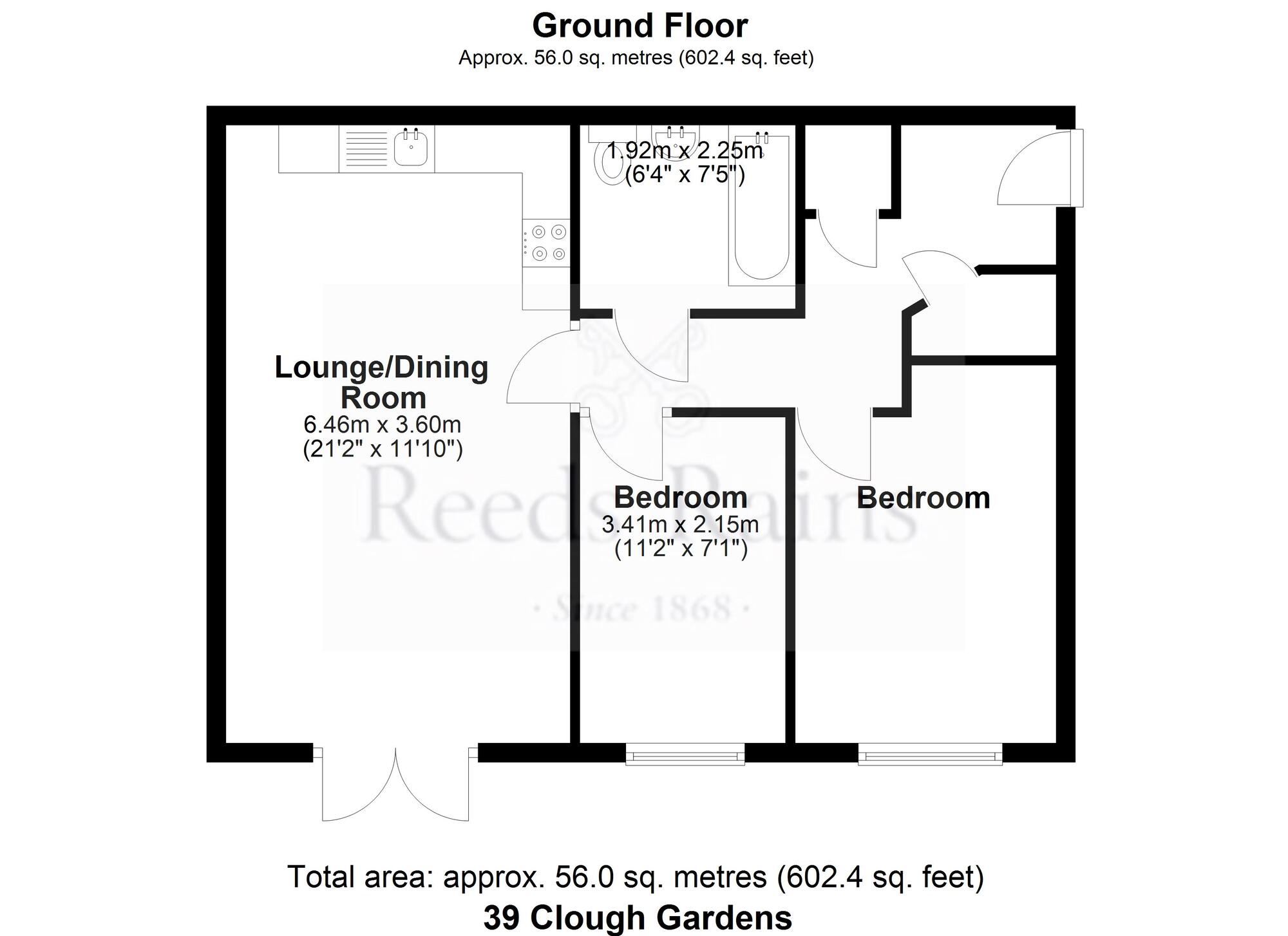 Floorplan of 2 bedroom  Flat for sale, Clough Gardens, Haslingden, Lancashire, BB4