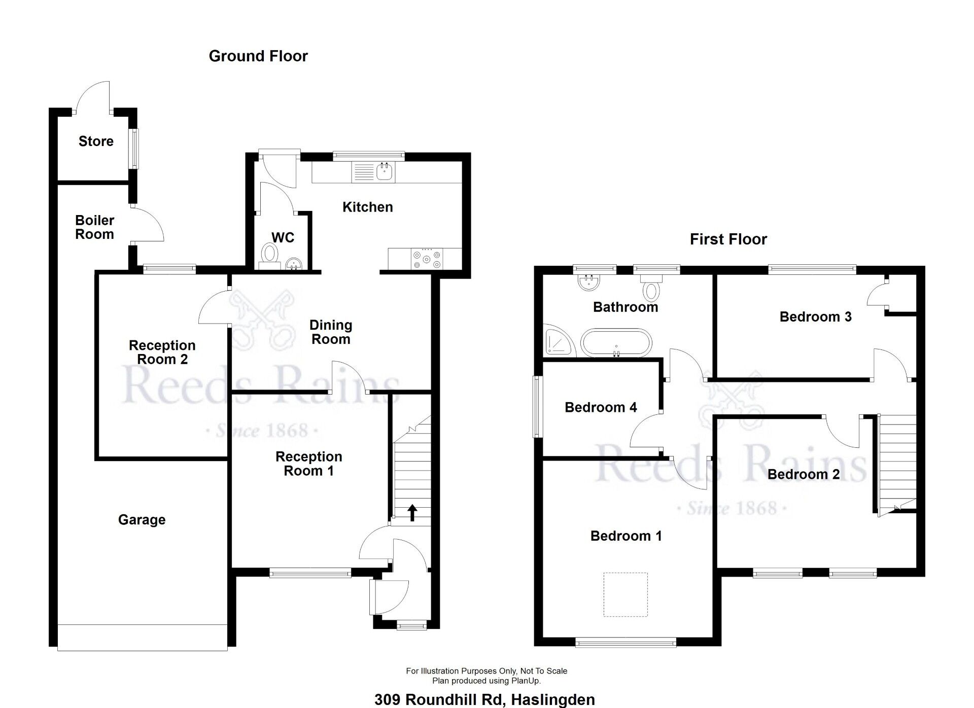 Floorplan of 4 bedroom Semi Detached House for sale, Roundhill Road, Haslingden, Lancashire, BB4