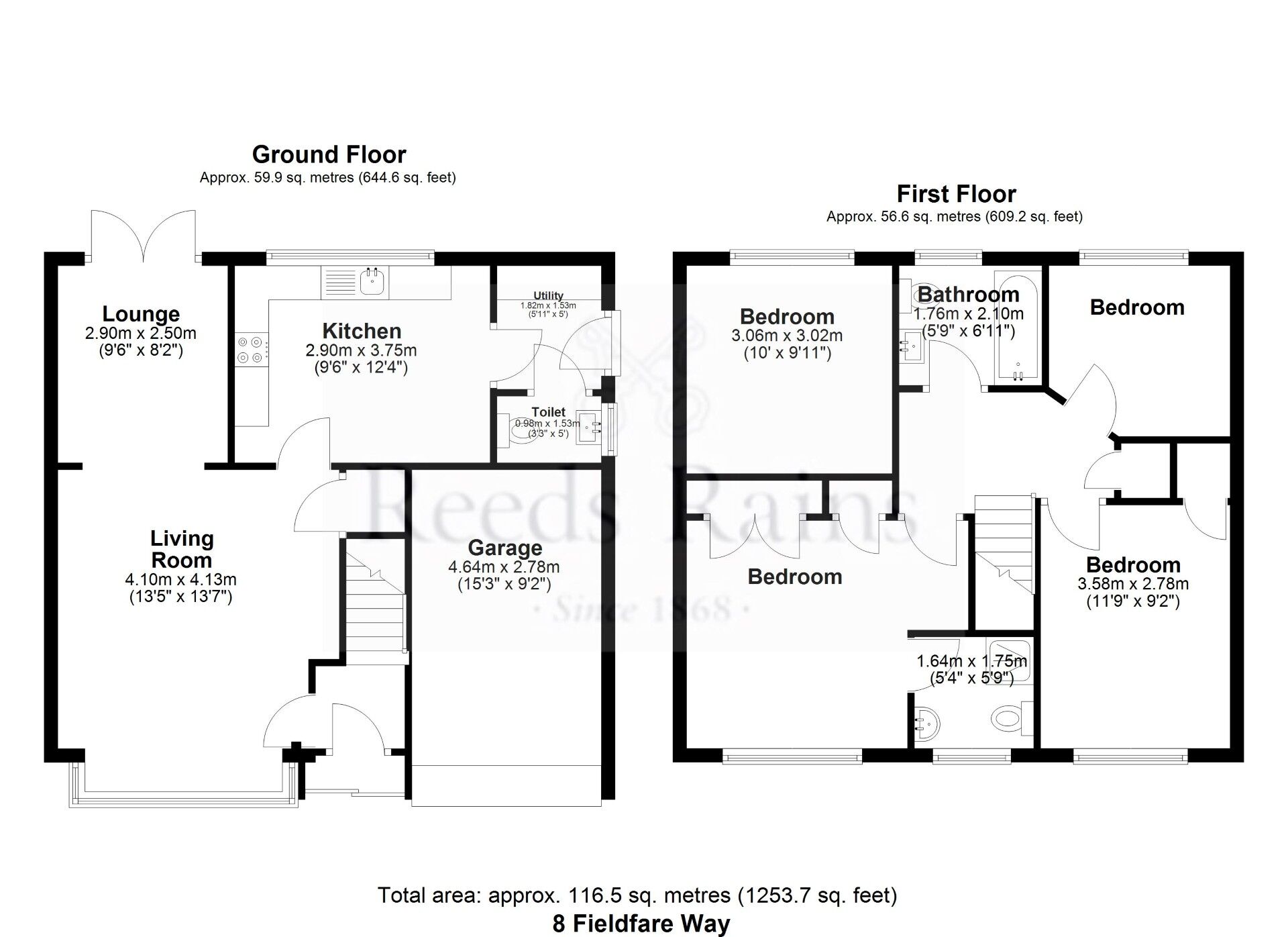 Floorplan of 4 bedroom Detached House for sale, Fieldfare Way, Bacup, Lancashire, OL13