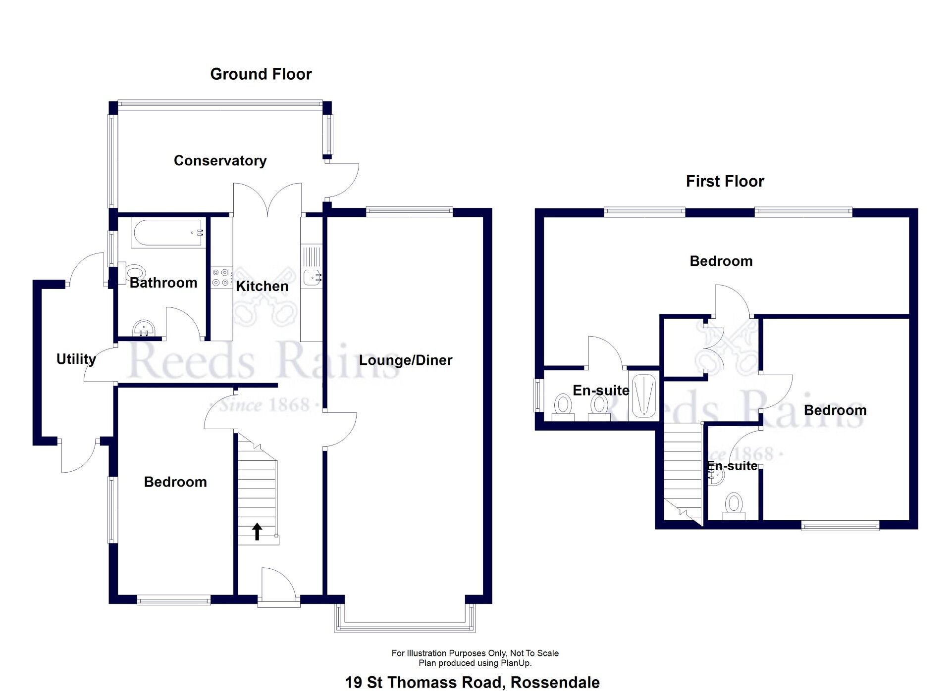 Floorplan of 3 bedroom Semi Detached Bungalow for sale, St. Thomas's Road, Rossendale, Lancashire, BB4