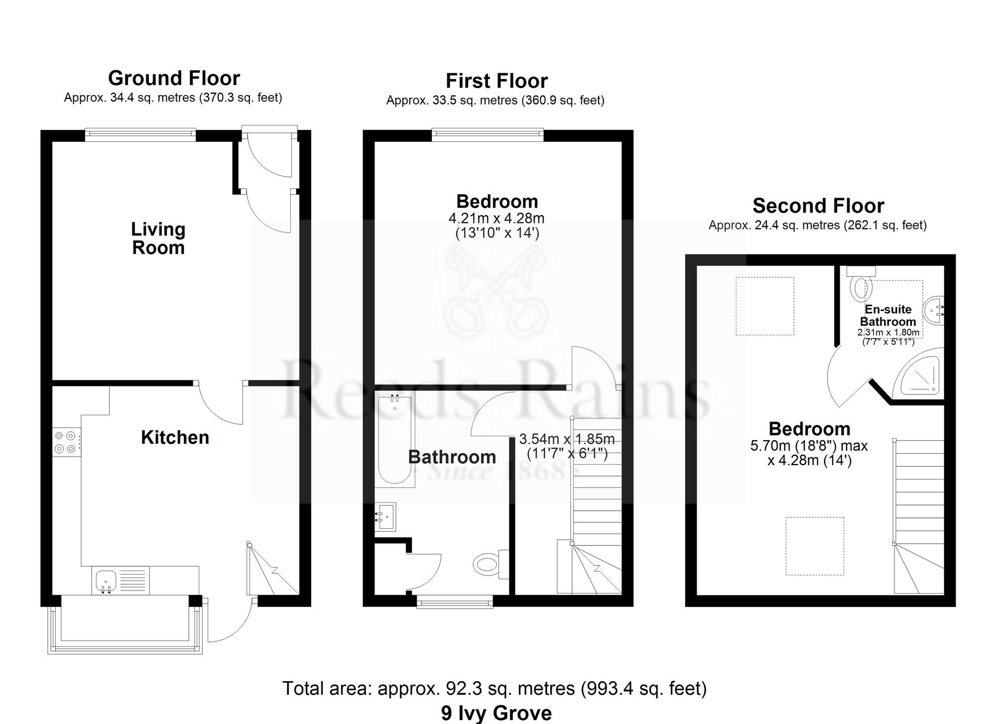 Floorplan of 2 bedroom Mid Terrace House for sale, Ivy Grove, Rossendale, Lancashire, BB4