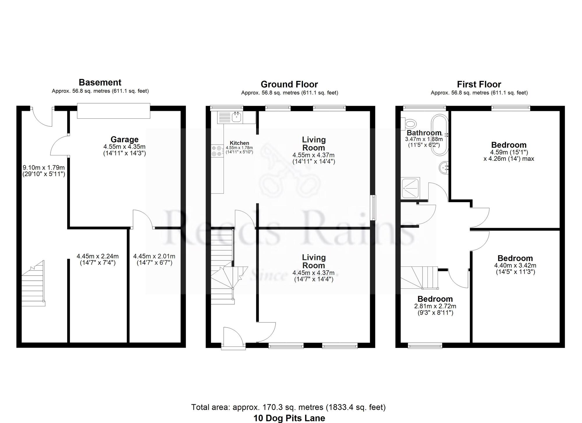 Floorplan of 3 bedroom End Terrace House for sale, Dog Pits Lane, Bacup, Lancashire, OL13
