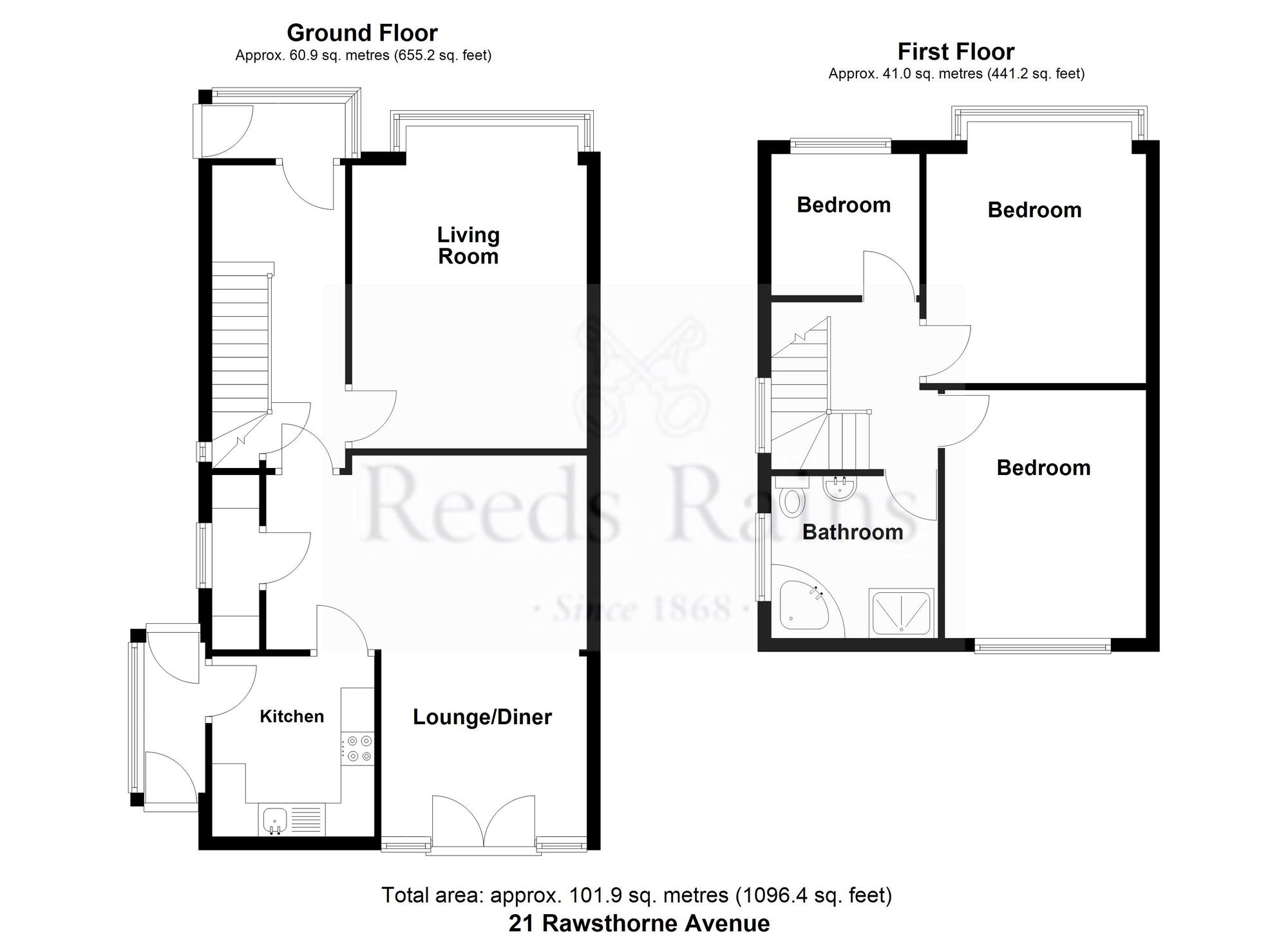 Floorplan of 3 bedroom Semi Detached House for sale, Rawsthorne Avenue, Haslingden, Lancashire, BB4