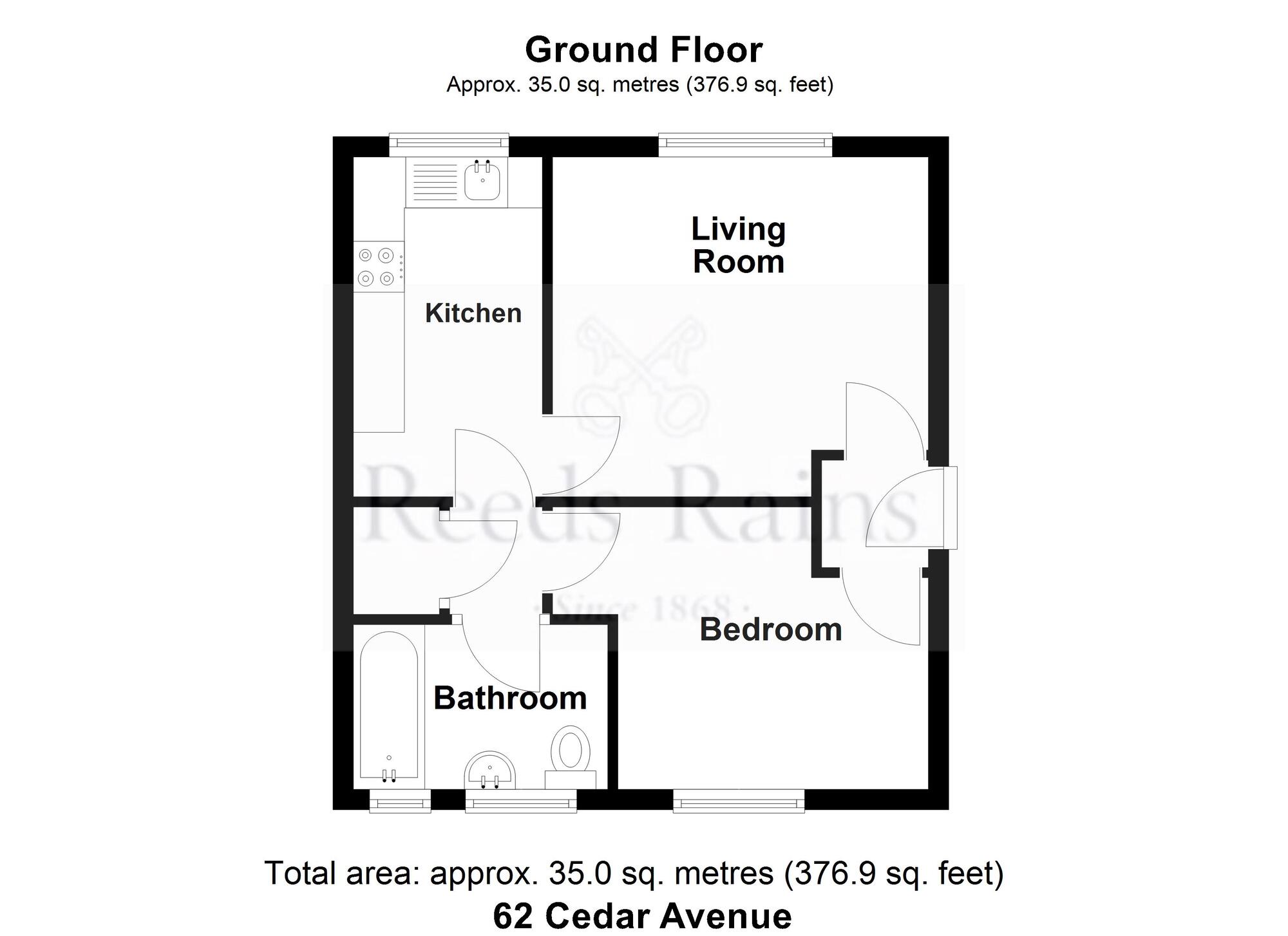 Floorplan of 1 bedroom  Flat for sale, Cedar Avenue, Haslingden, Lancashire, BB4