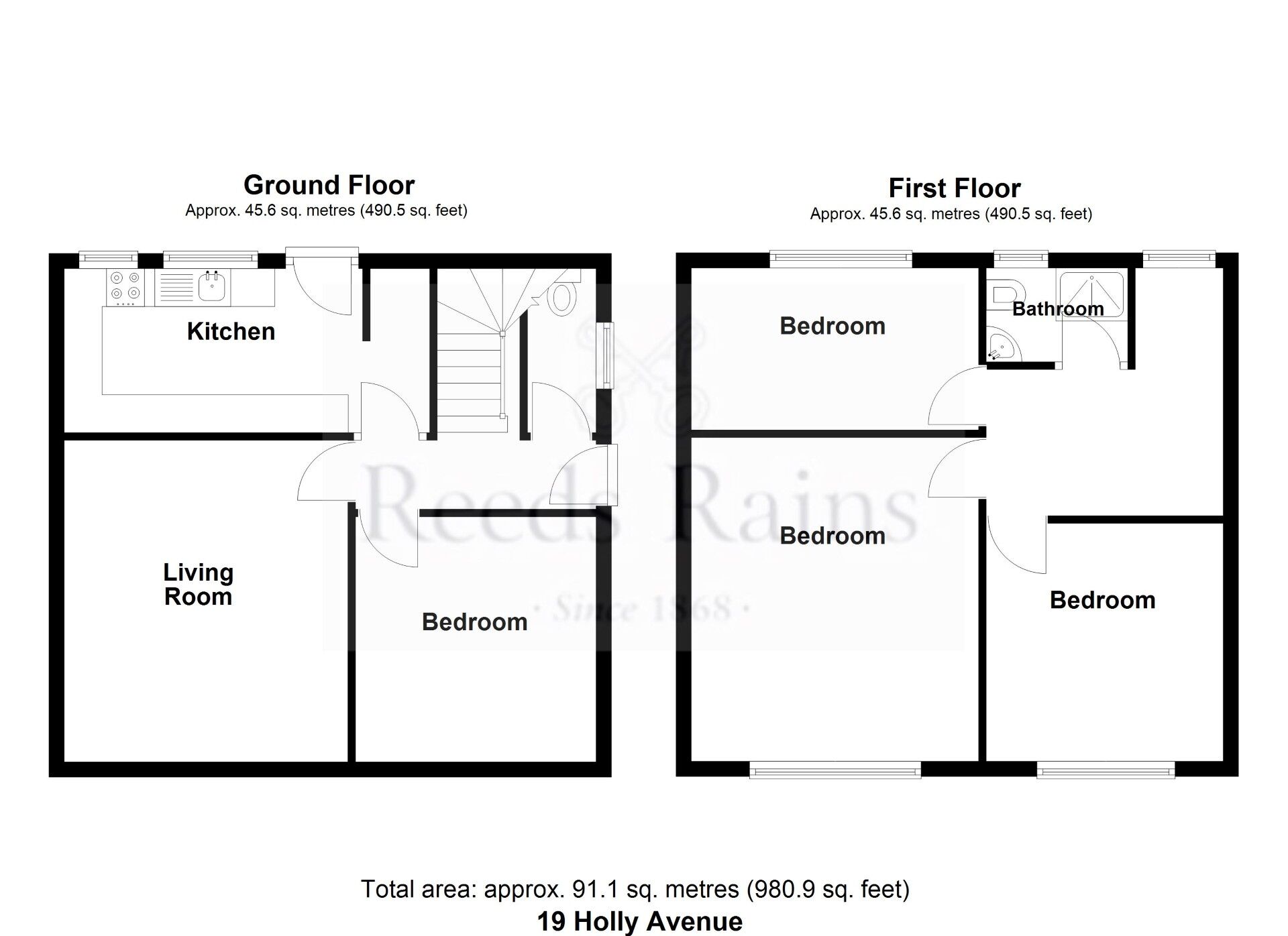 Floorplan of 3 bedroom Semi Detached House for sale, Holly Avenue, Haslingden, Lancashire, BB4