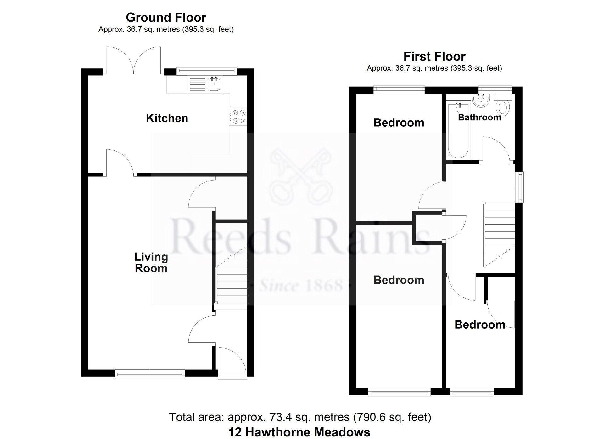 Floorplan of 3 bedroom Semi Detached House for sale, Hawthorne Meadows, Crawshawbooth, Lancashire, BB4