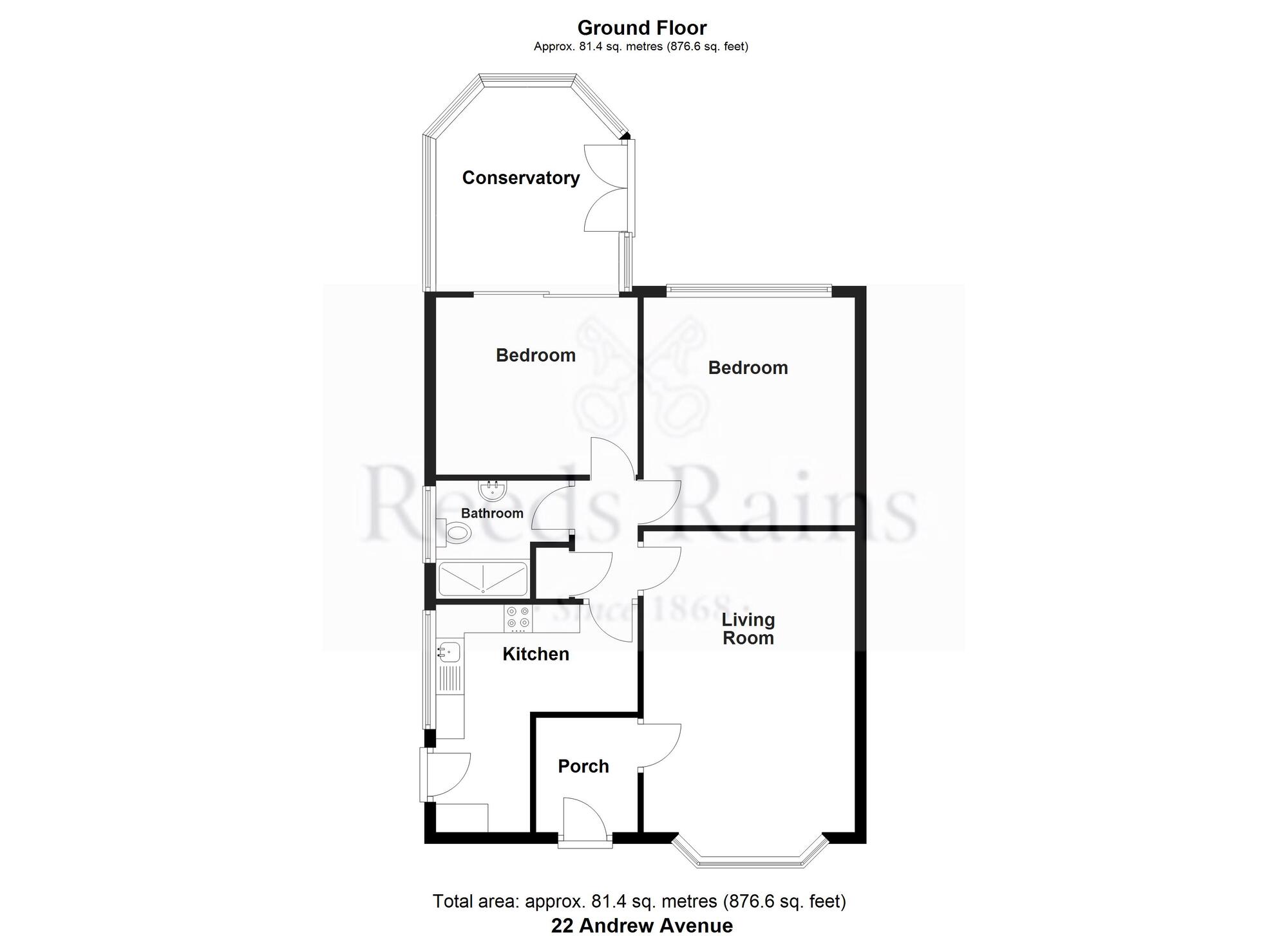 Floorplan of 2 bedroom Semi Detached Bungalow for sale, Andrew Avenue, Rossendale, Lancashire, BB4