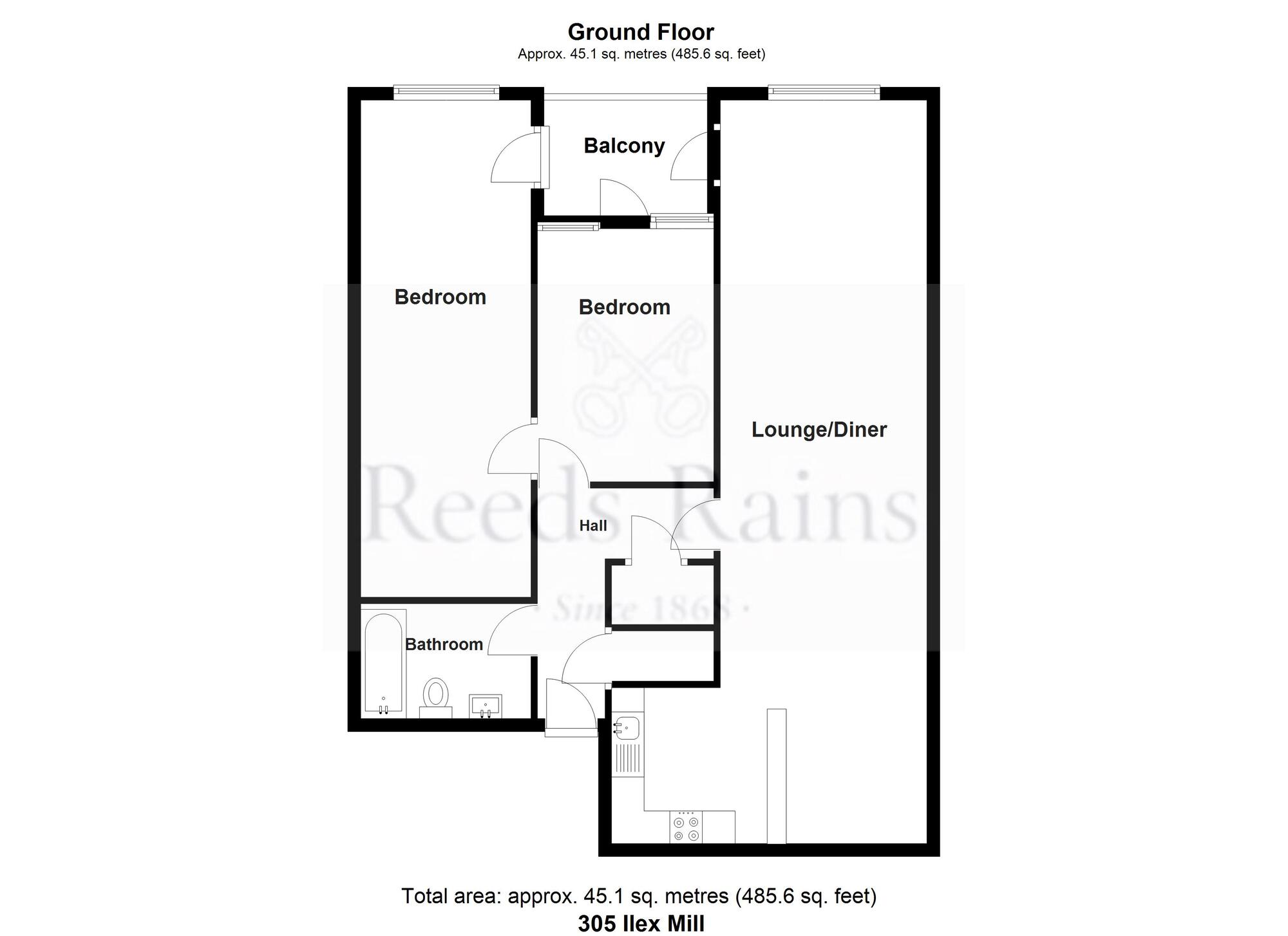 Floorplan of 2 bedroom  Flat for sale, Bacup Road, Rawtenstall, Lancashire, BB4