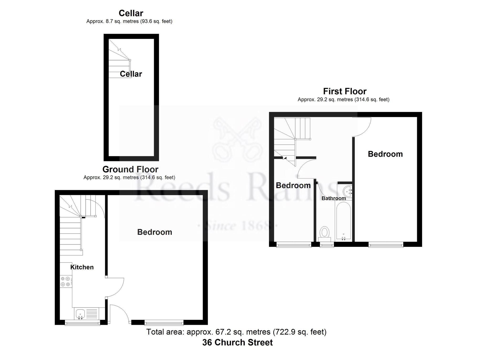 Floorplan of 2 bedroom Mid Terrace House for sale, Church Street, Bacup, Lancashire, OL13