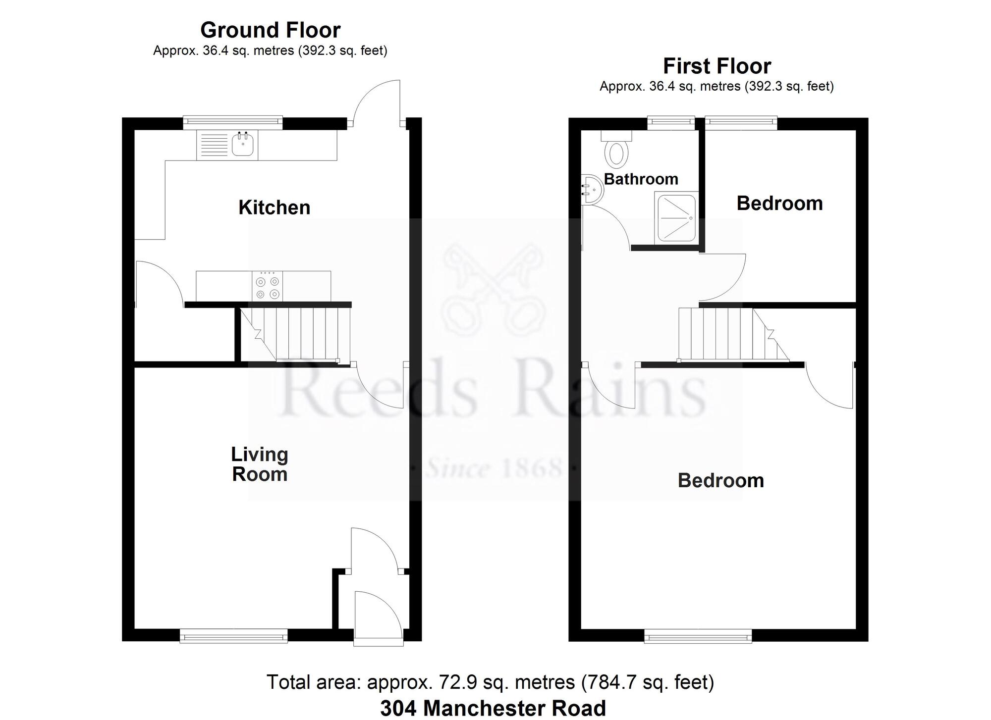 Floorplan of 2 bedroom Mid Terrace House for sale, Manchester Road, Haslingden, Lancashire, BB4