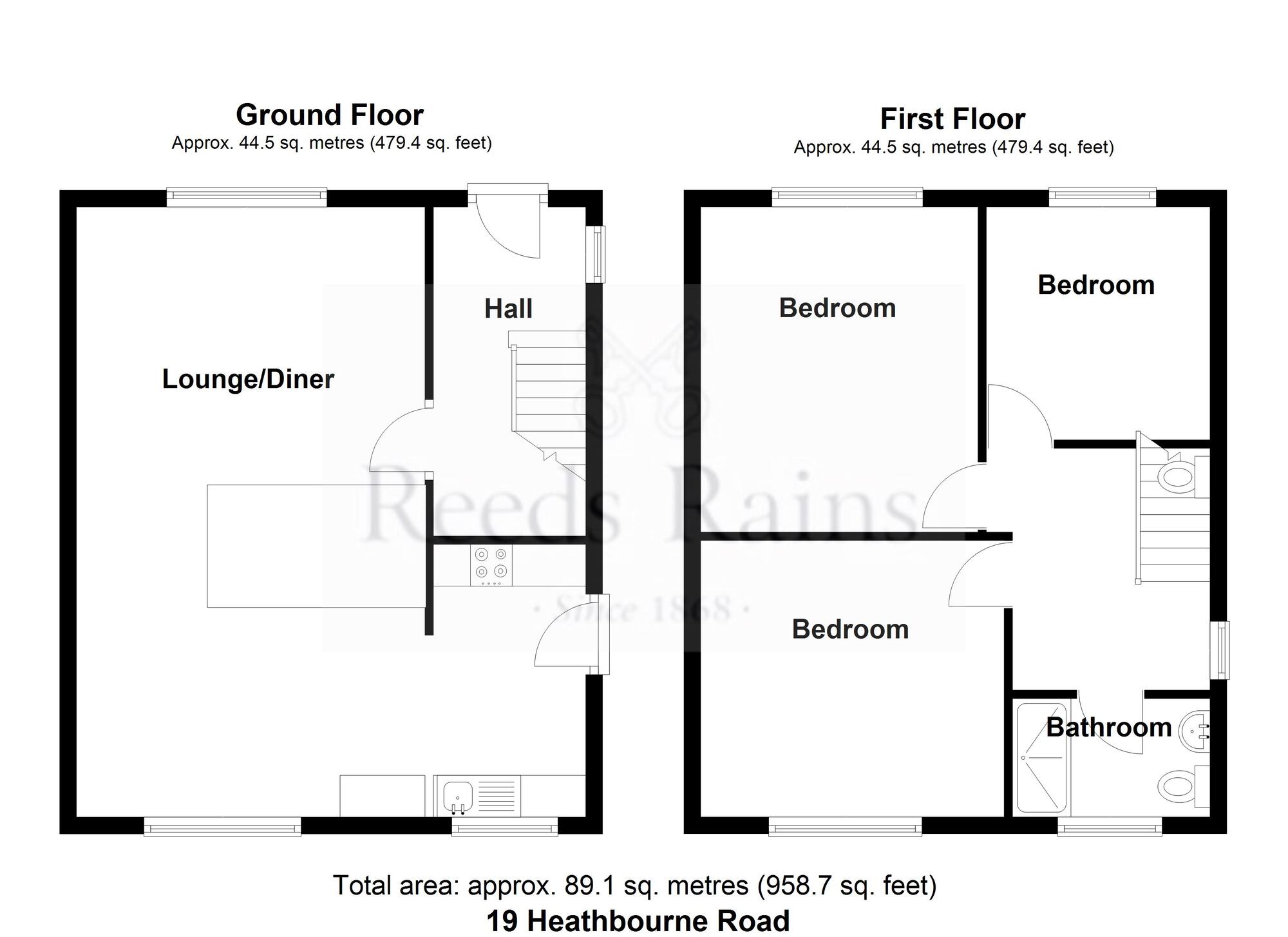 Floorplan of 3 bedroom Semi Detached House for sale, Heathbourne Road, Bacup, Lancashire, OL13