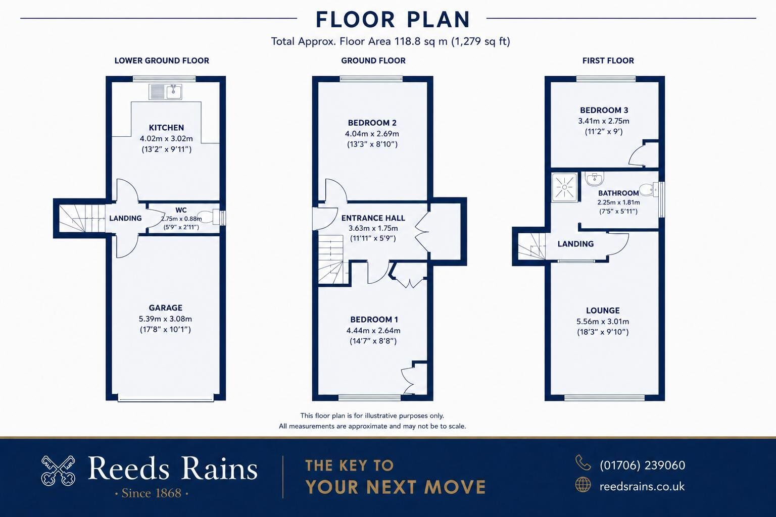 Floorplan of 3 bedroom Detached House for sale, Fernhill Close, Bacup, Lancashire, OL13