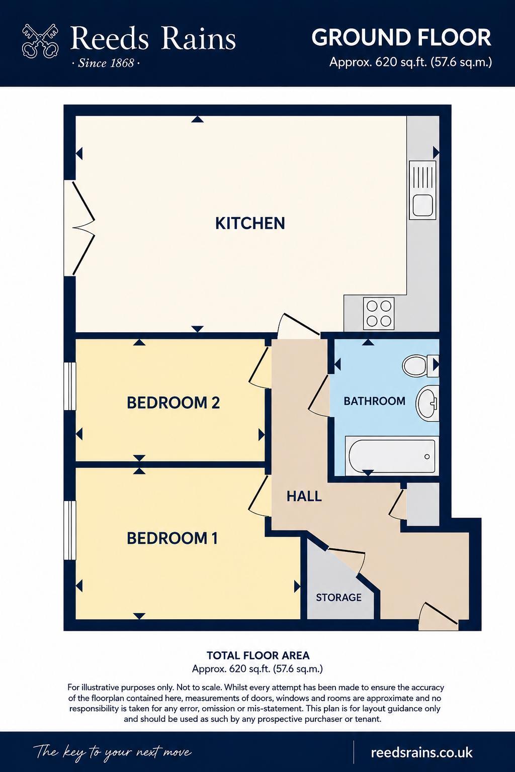 Floorplan of 2 bedroom Flat for sale, Clough Gardens, Haslingden, Lancashire, BB4