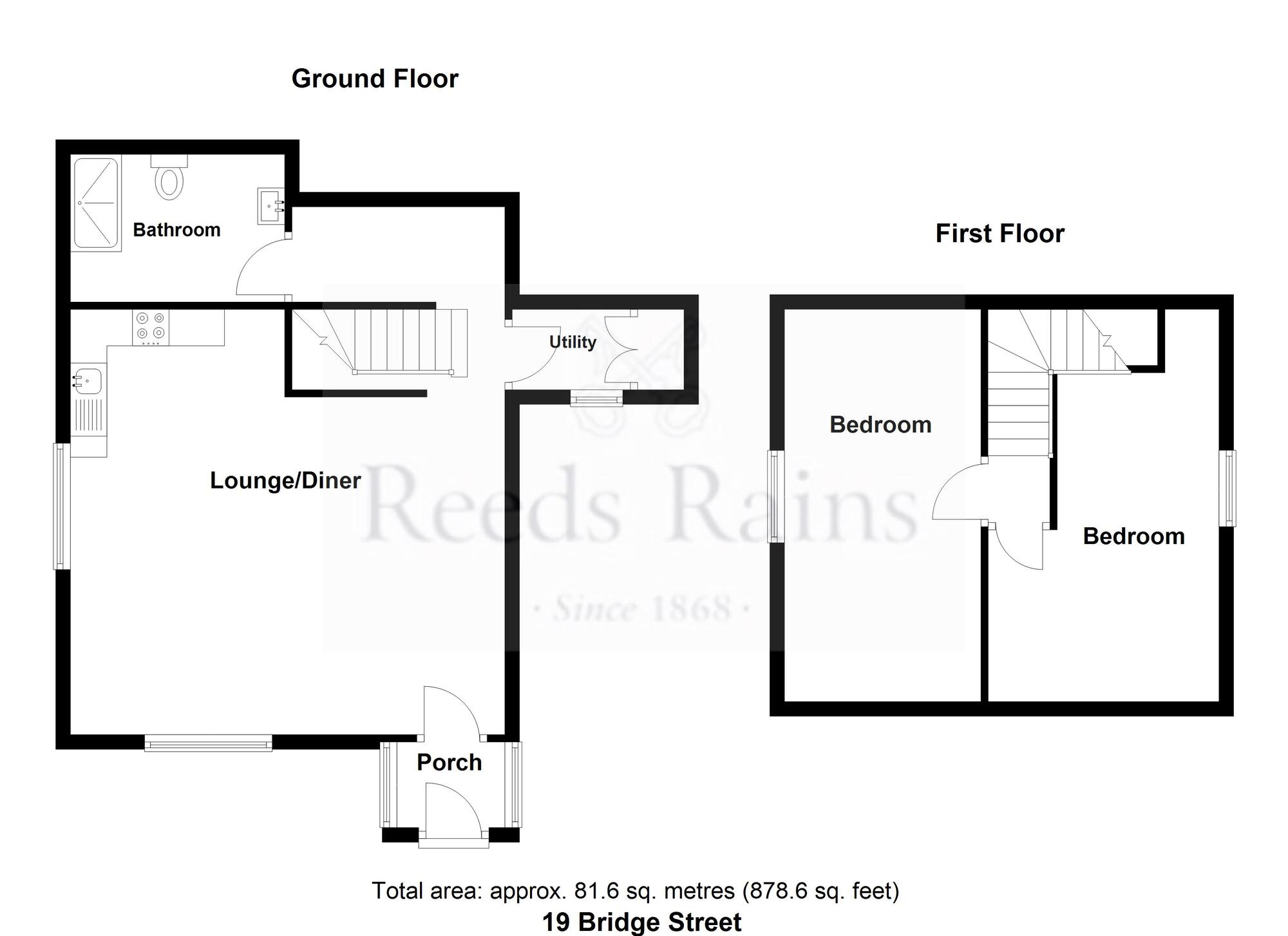 Floorplan of 2 bedroom Semi Detached House for sale, Bridge Street, Haslingden, Lancashire, BB4